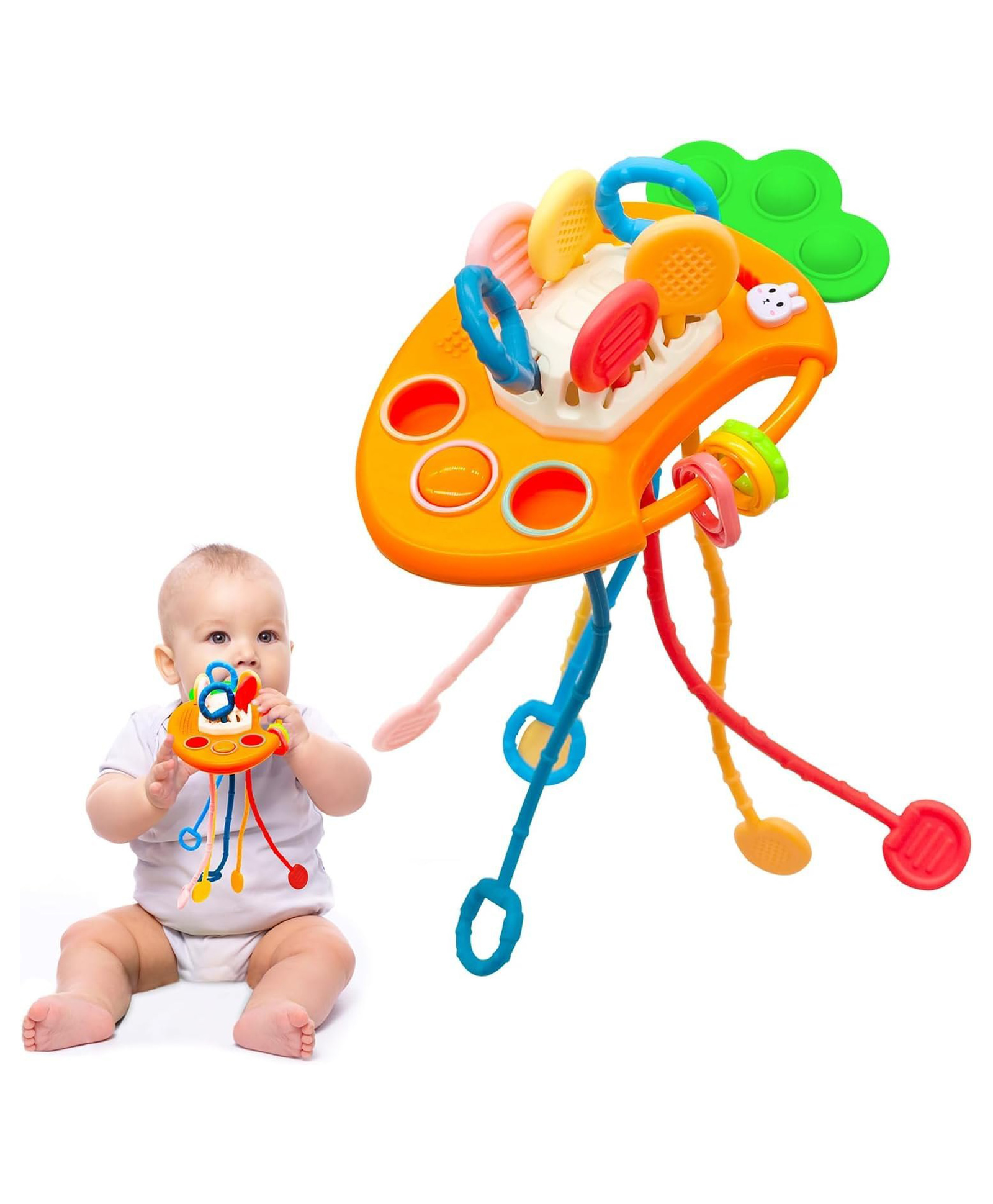 FunBlast Montessori Pull String Teething Toy for Babies Pack of 1 (Carrot)-picture-25