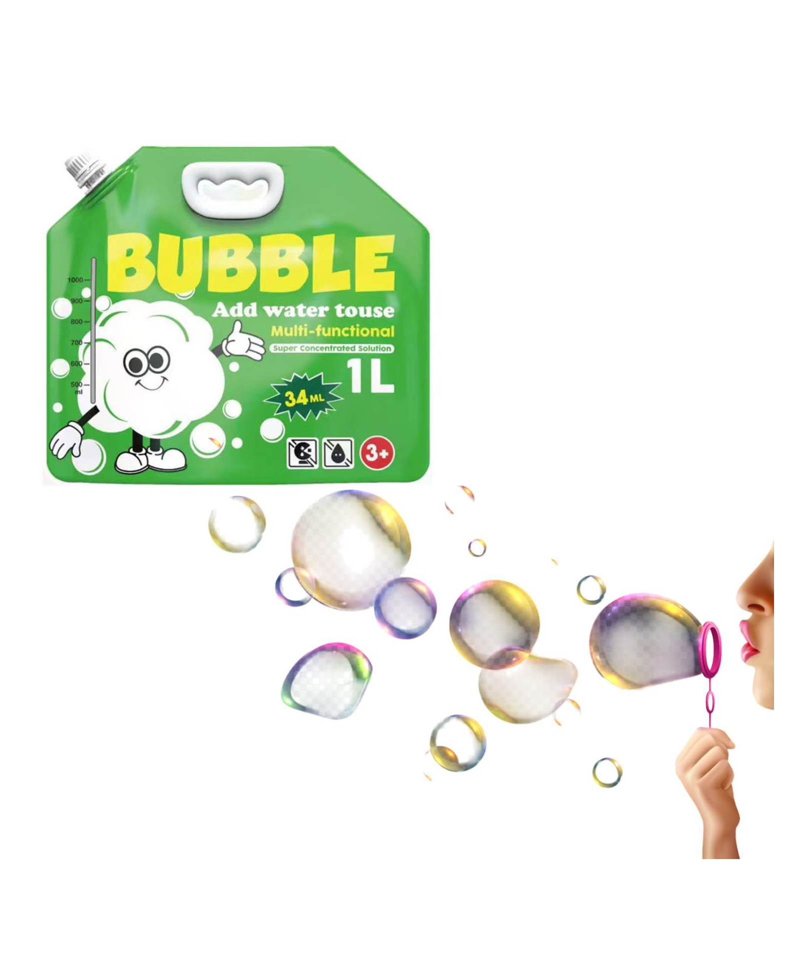 FunBlast Bubble Liquid Refill for Kids Bubble Solution for Bubble Guns & Machines 1 L (Color May Vary)-image-6