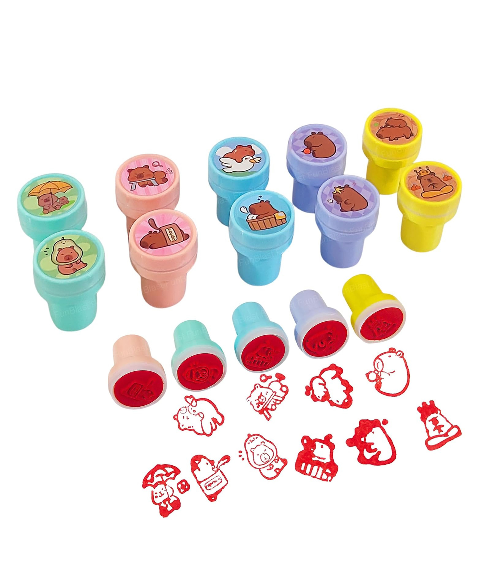 FunBlast Capybara Stamps for Kids Pack of 10 Pcs Art & Craft Supplies for School-image-31