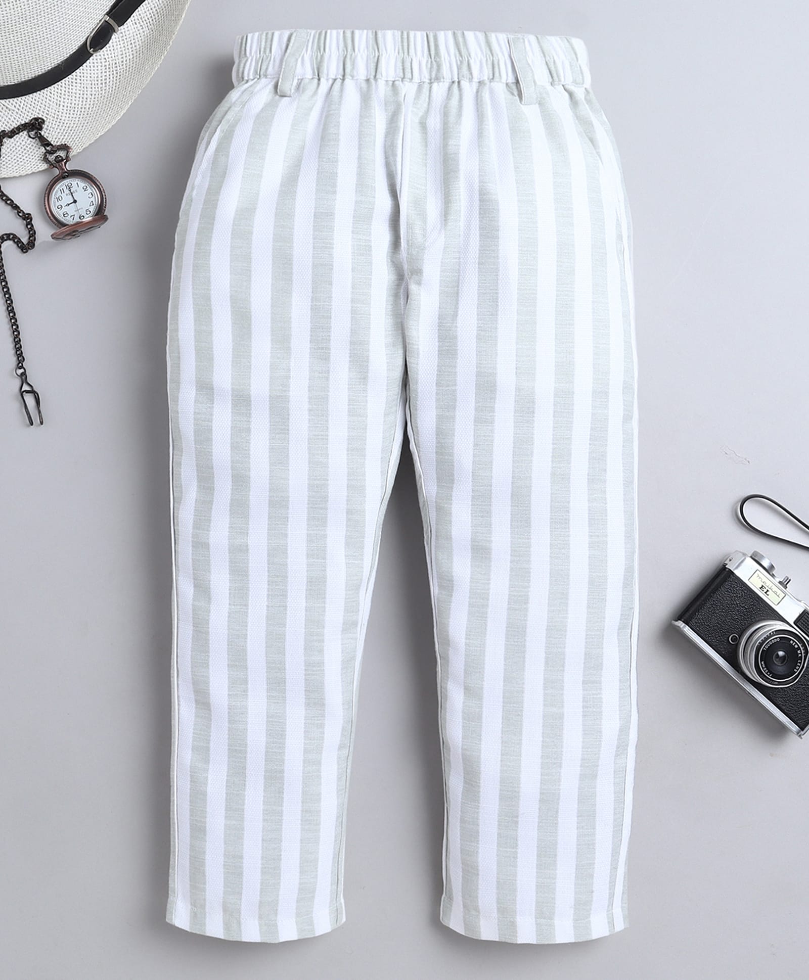 BAATCHEET Cotton Striped Pant - Green-picture-10