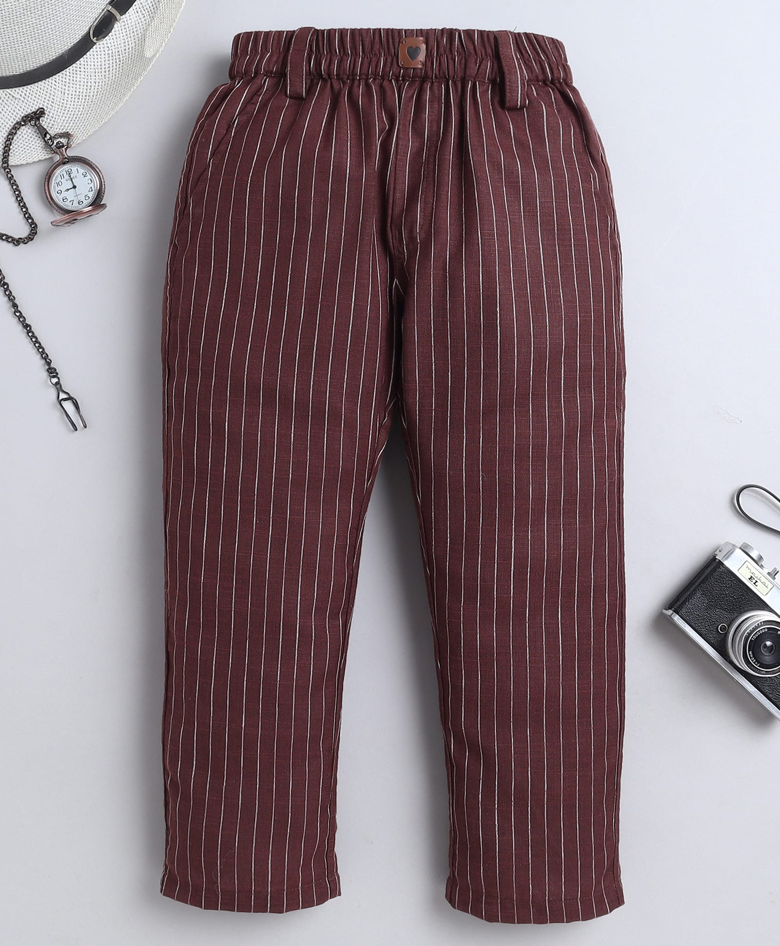 BAATCHEET Cotton Woven Striped Pant - Brown-picture-13