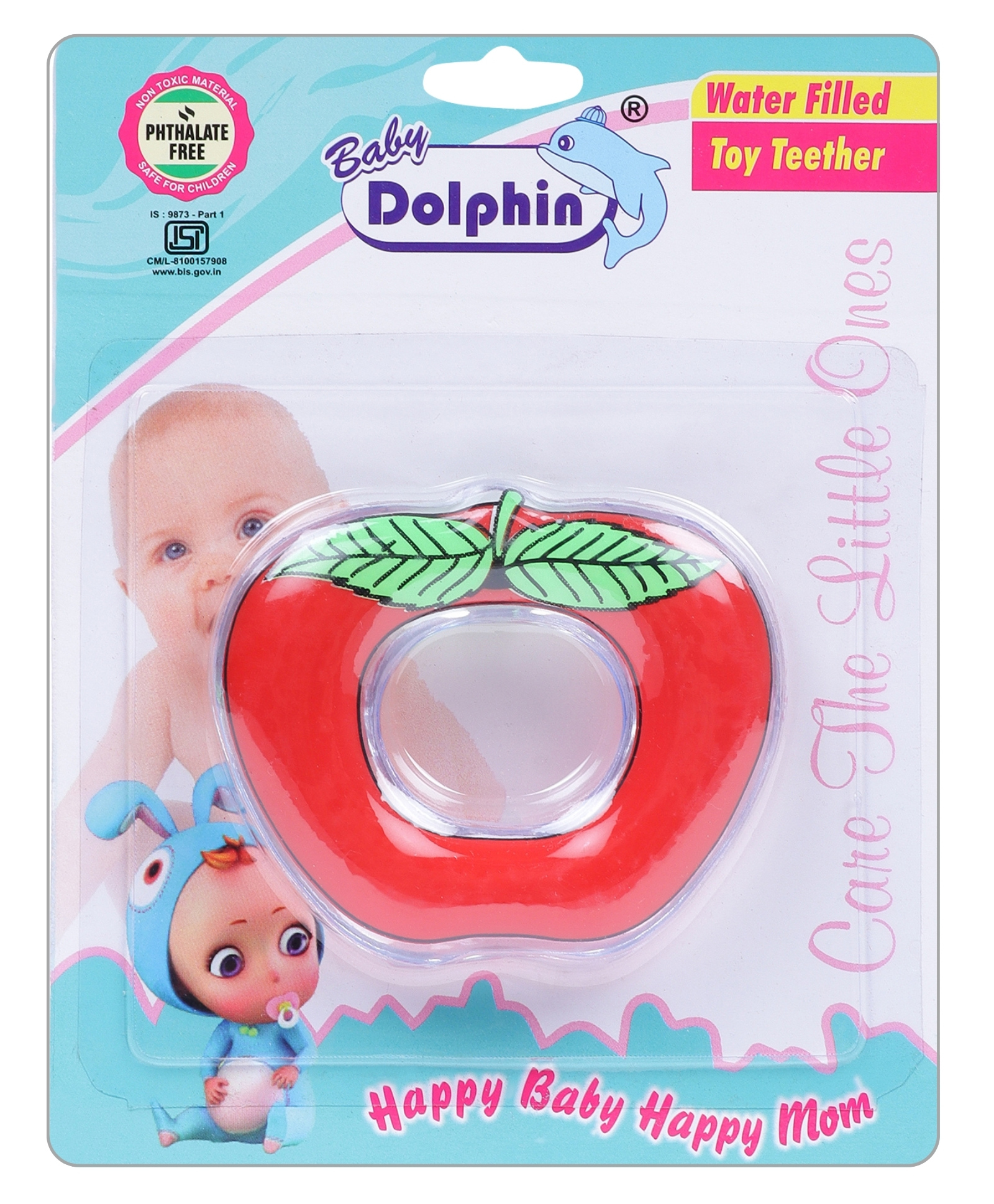 Baby Dolphin Apple Shaped Water Filled Teether - Red-image-46