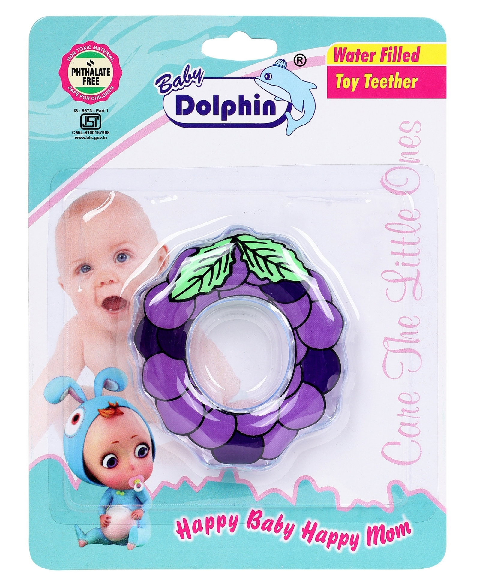 Baby Dolphin Grapes Shaped Water Filled Teether - Purple-image-30