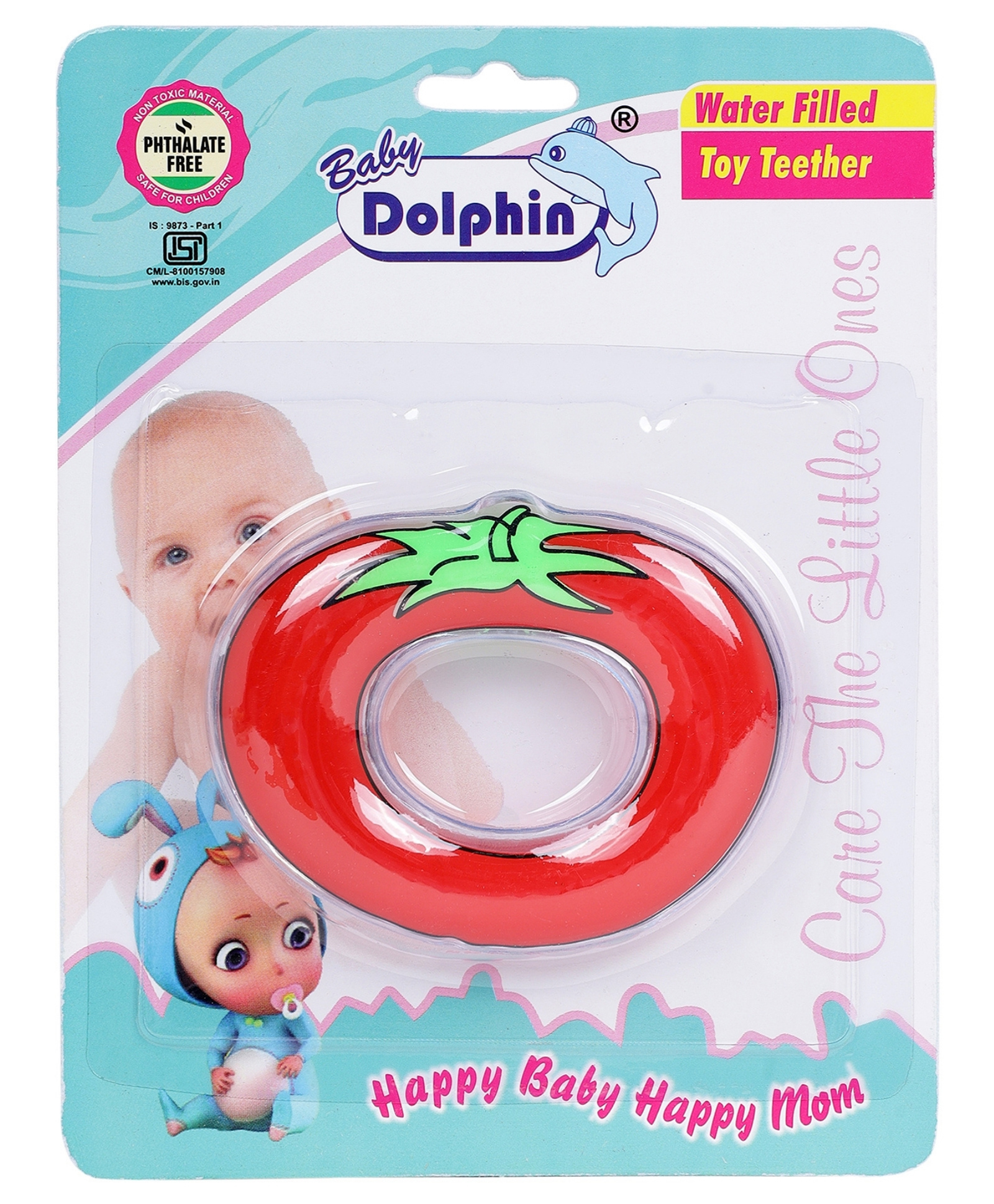 Baby Dolphin Tomato Shaped Water Filled Teether - Red-image-31
