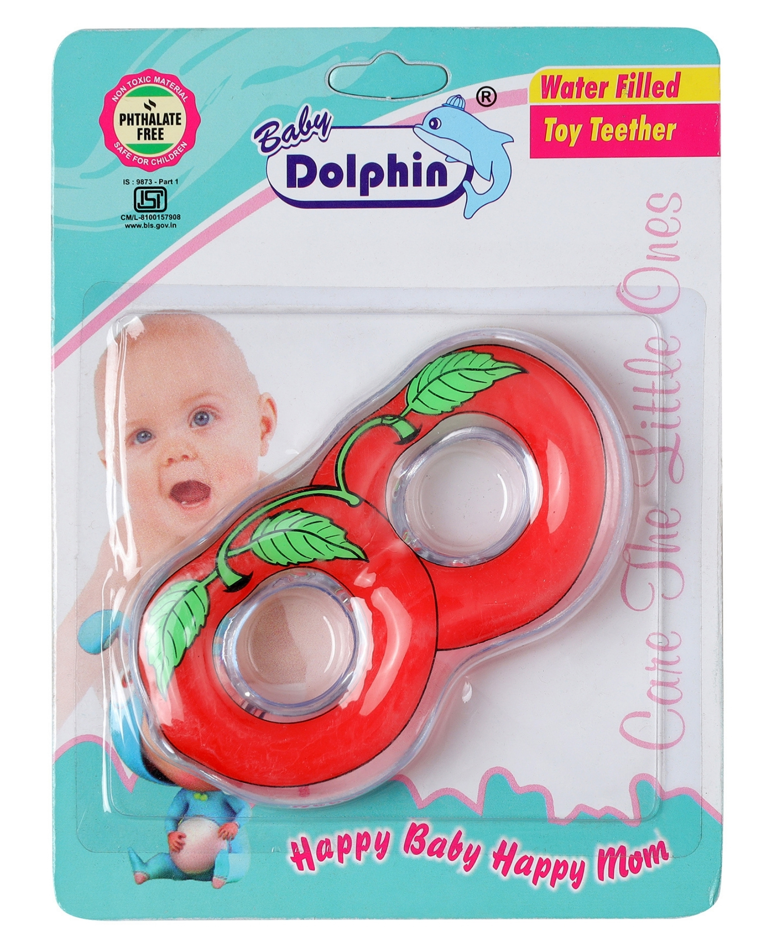 Baby Dolphin Double Cherry Shaped Water Filled Teether - Red-picture-25