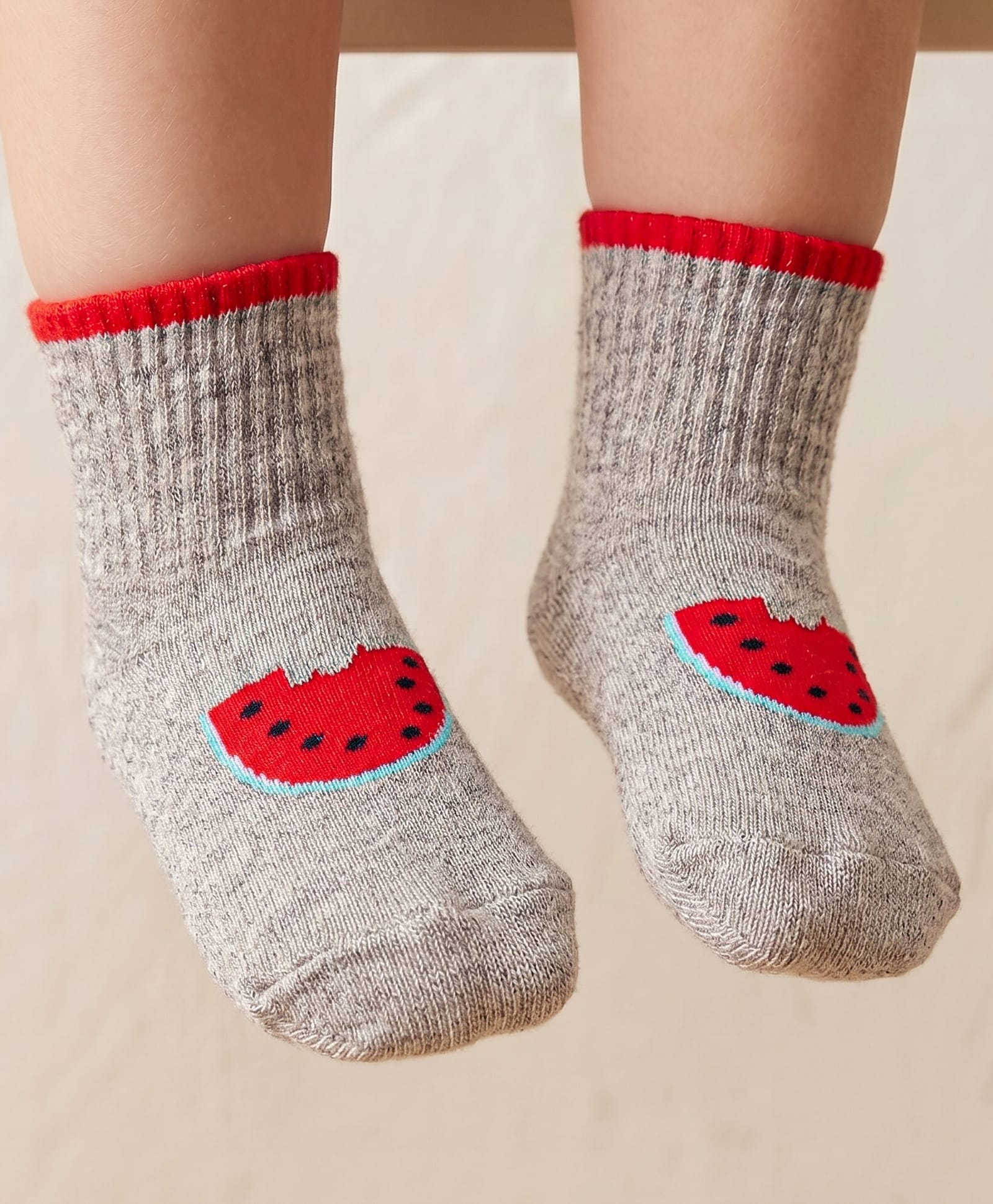 Mustang Knit Ankle Length Socks with Watermelon Design - Grey-picture-10
