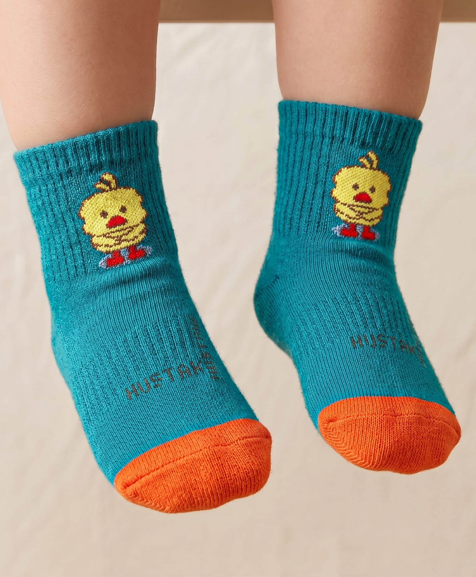 Mustang Knit Ankle Length Socks with Chick Design - Teal Blue-image-35