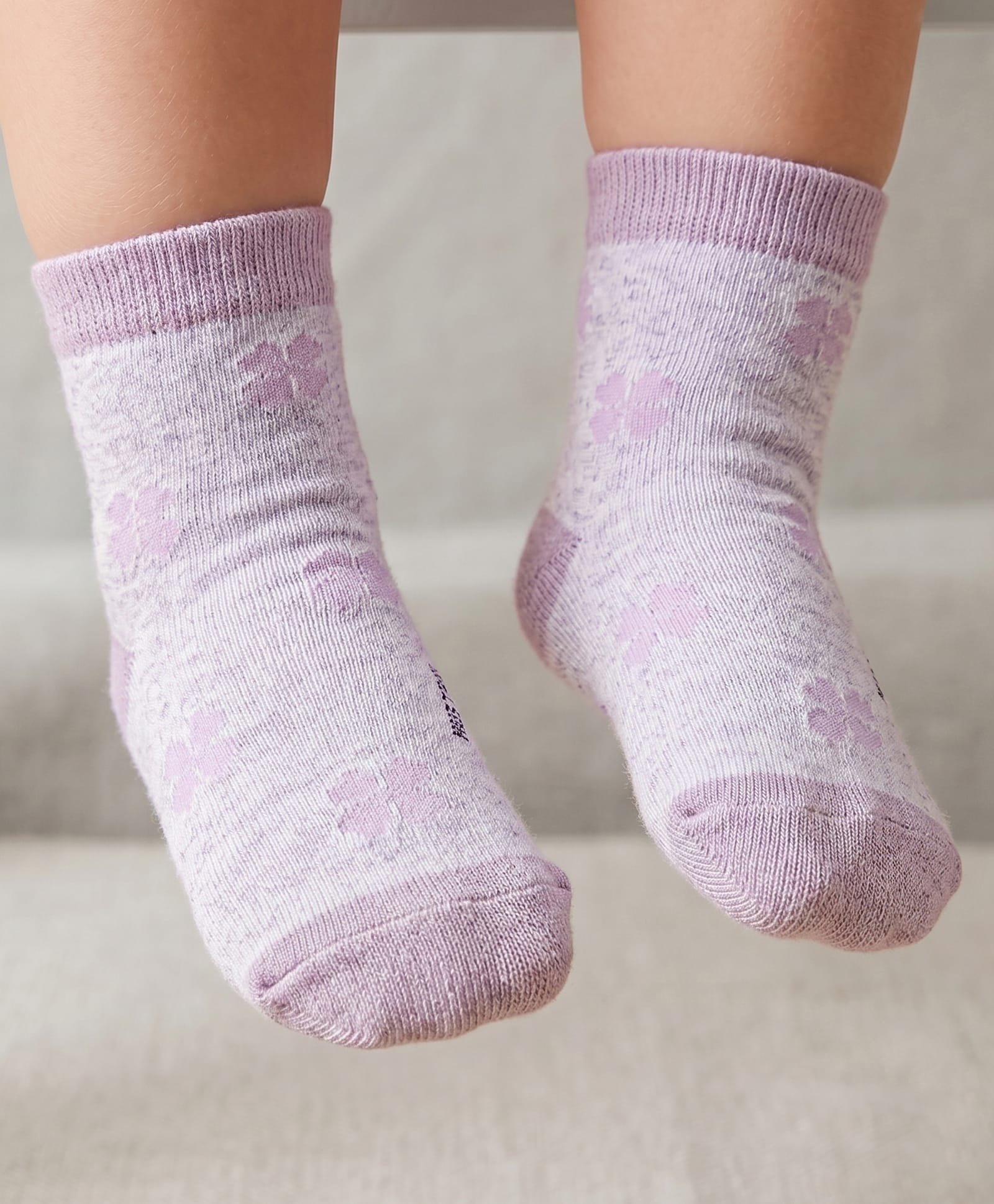 Mustang Knit Ankle Length Socks with Text Print - White Mel-picture-21