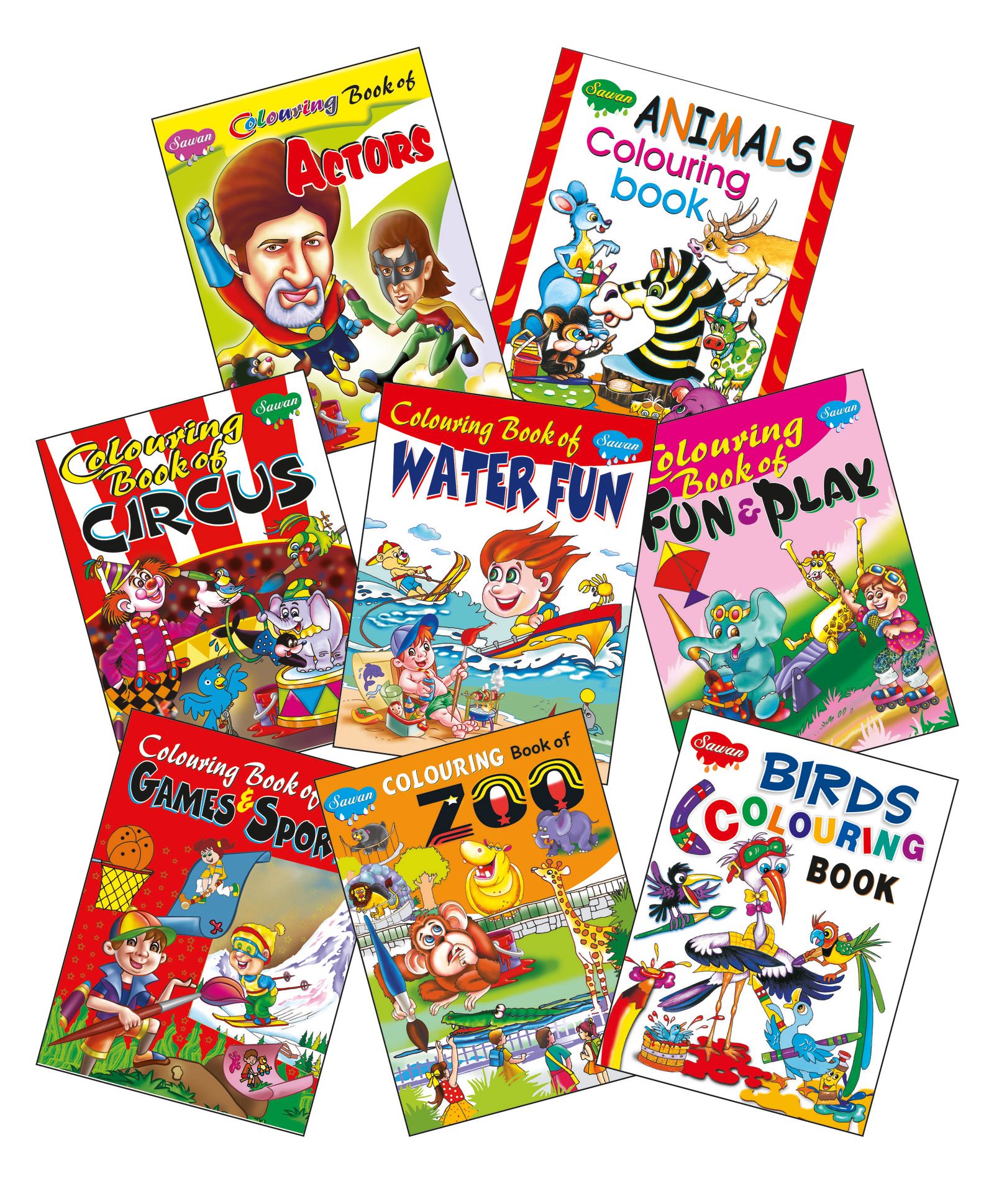 Sawan Colouring Book Set of 8 - English-picture-14
