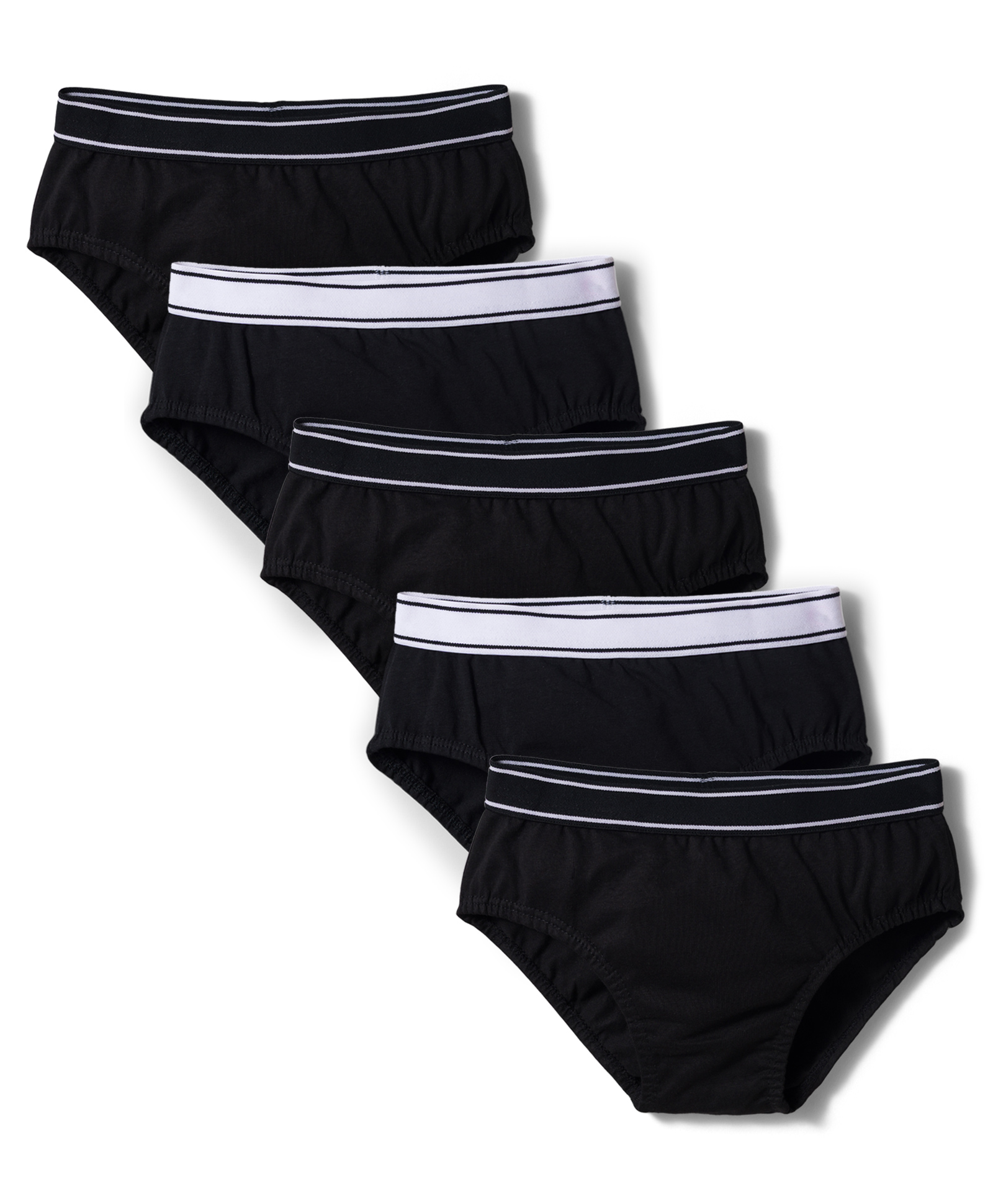Primo Gino Cotton Knit Solid Briefs Pack Of 5 - Black-image-16