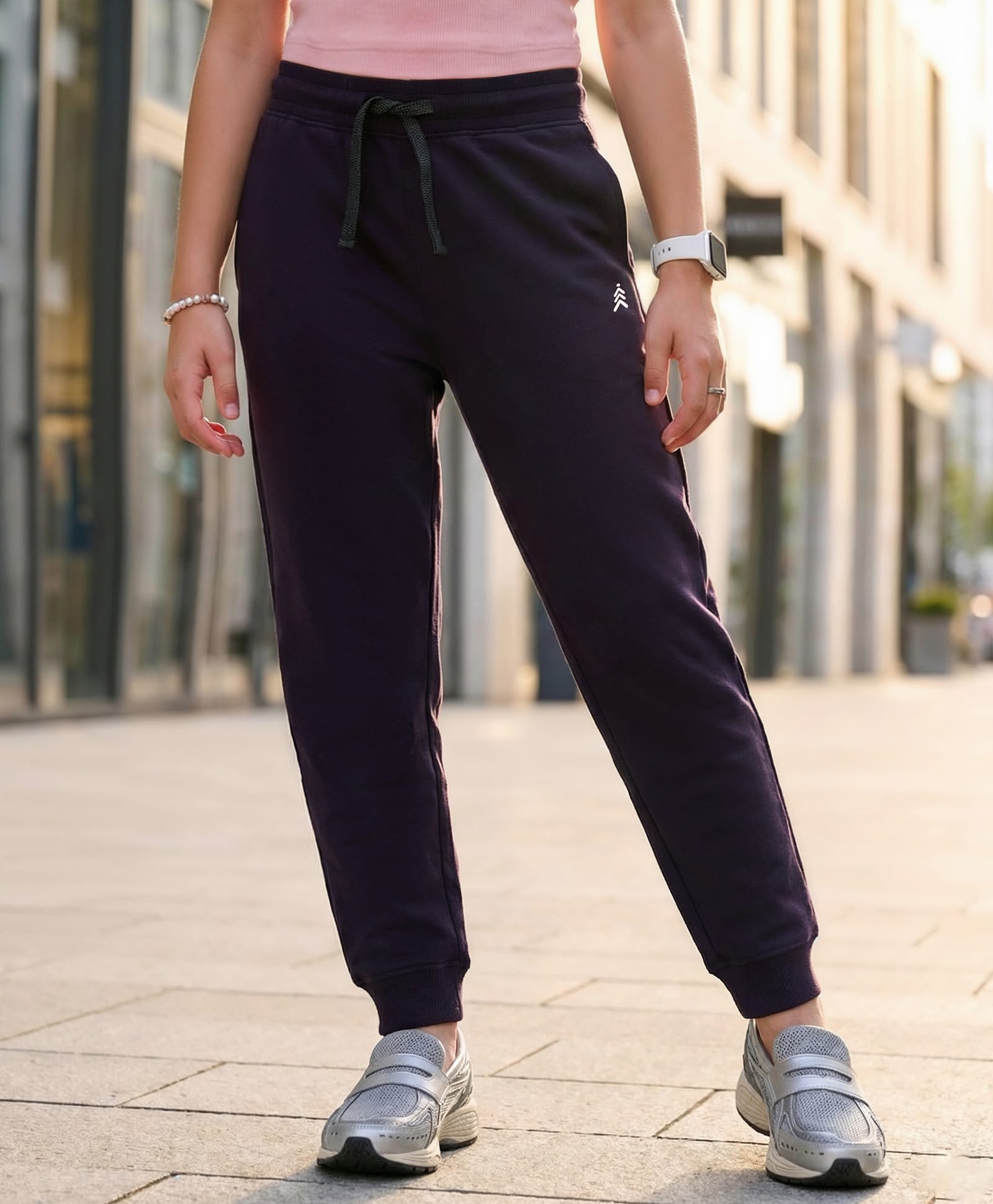 Pine Kids Knit Full Length Solid Lounge Pant - Black