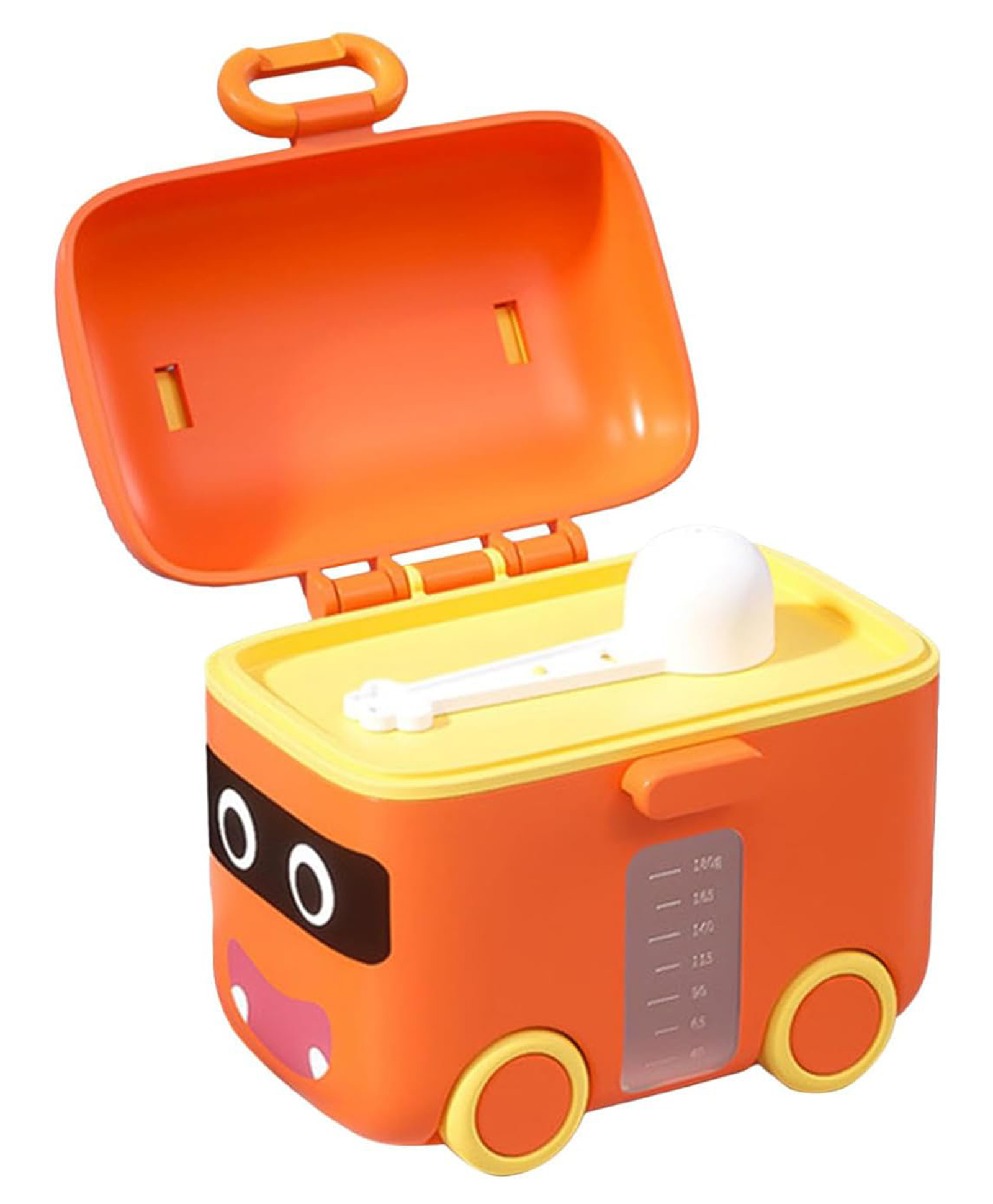 TERI BERI 180g Baby Formula Dispenser with Scoop & Leveller, Foodgrade Pp Double Layer Anti-Leak Milk Powder Dispenser Container (Orange)-image-25