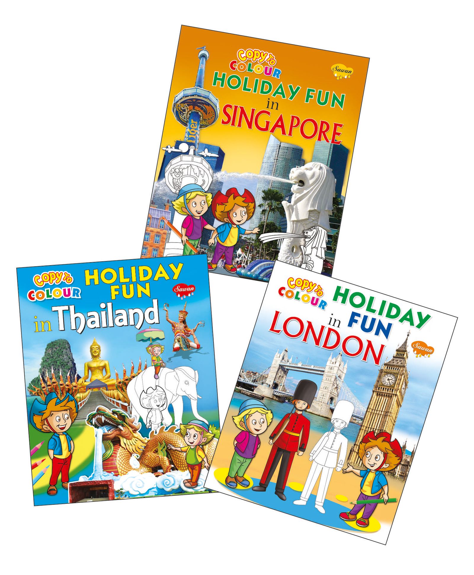 Sawan Holiday Fun Colouring Book Set of 3 - English-image-45