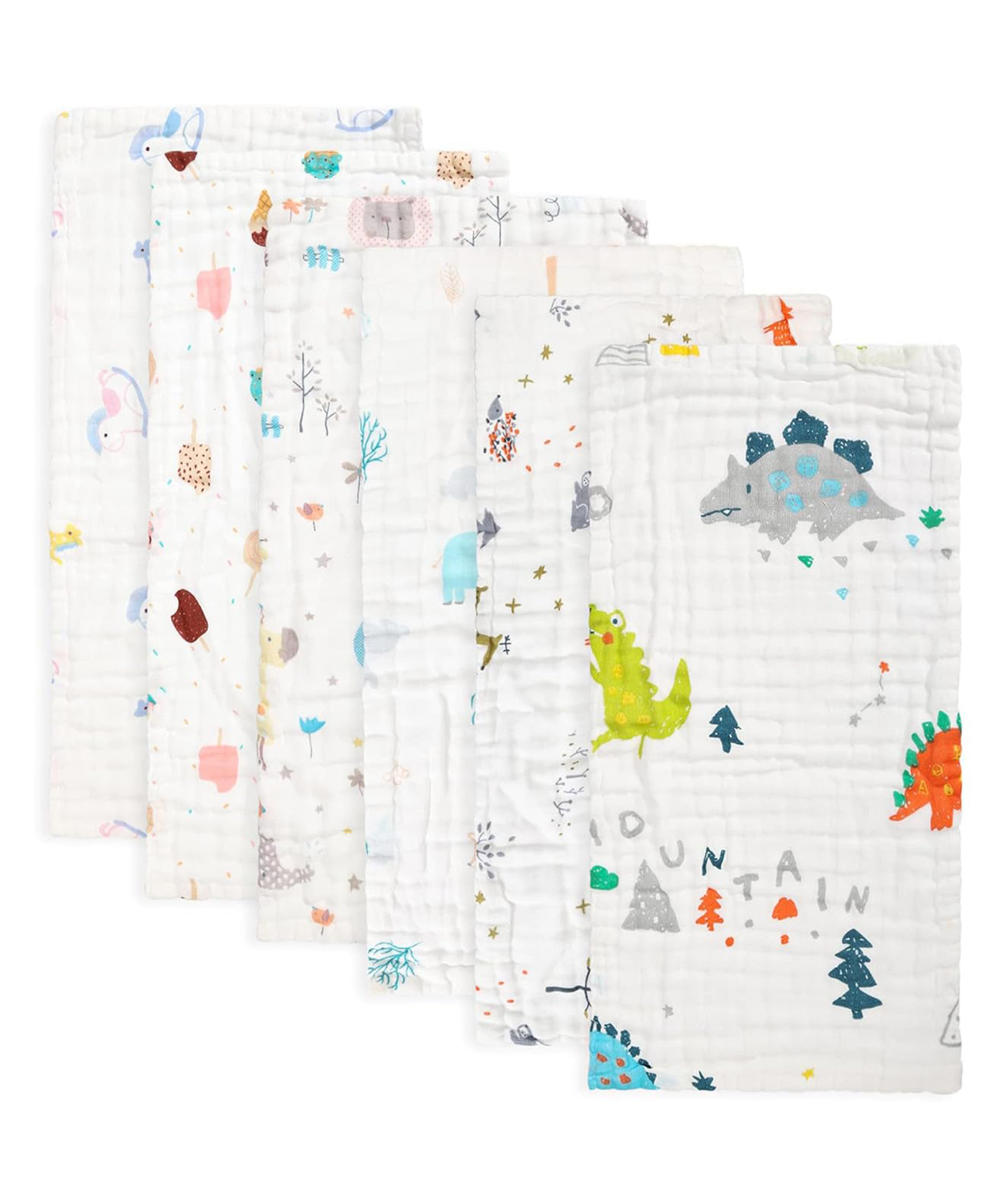 TERI BERI Muslin Burp Cloths 100% Cotton Large 25x50 cm Extra Soft and Absorbent Baby Burping Cloth for Boys Girls - White (Pack of 1)