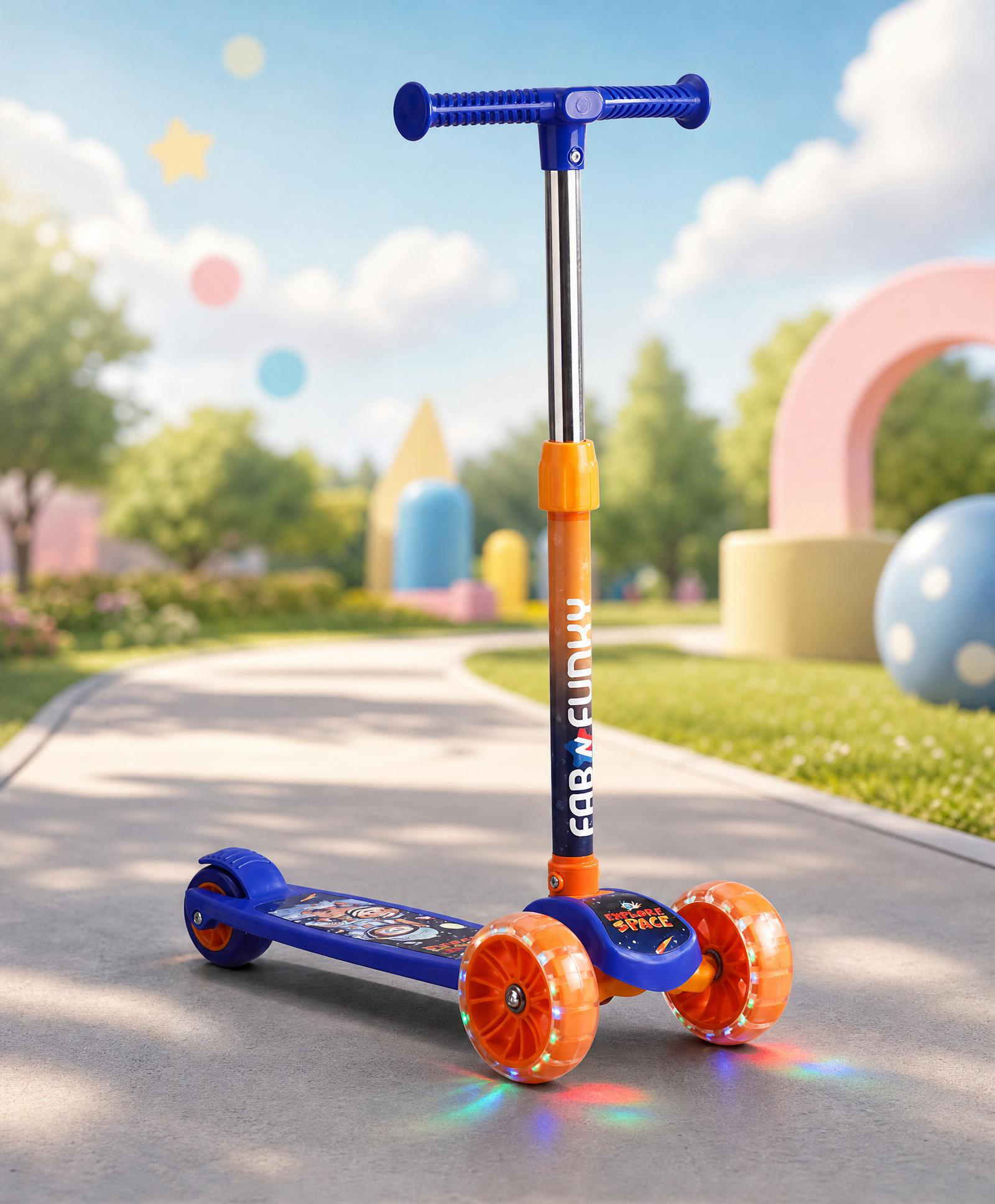 3 Wheel Kids Scooter with PU LED Wheels - Dark Blue| 4-Level Adjustable Height|Weight Capacity upto 50 Kg|Toy for 2 to 12 yrs Boys&Girls| Activity Gifting Option|Compact Fold|Lean-to-Steer-image-6