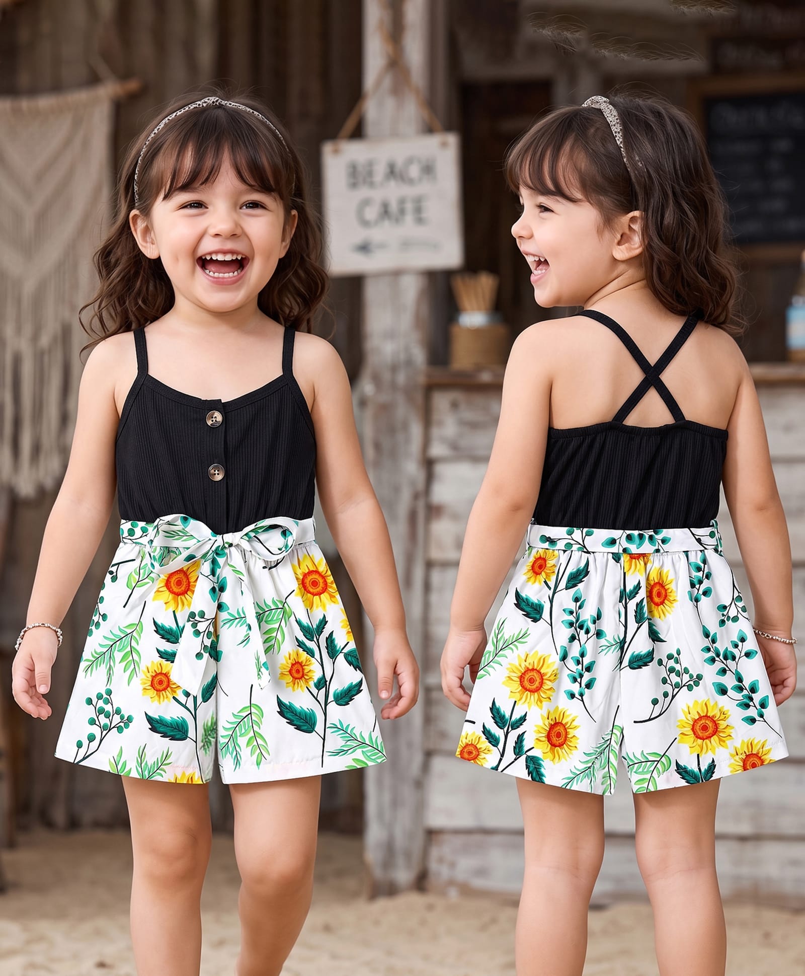 Mark & Mia Knitted Sleeveless Floral Printed Jumpsuit With Belt - Black-image-9