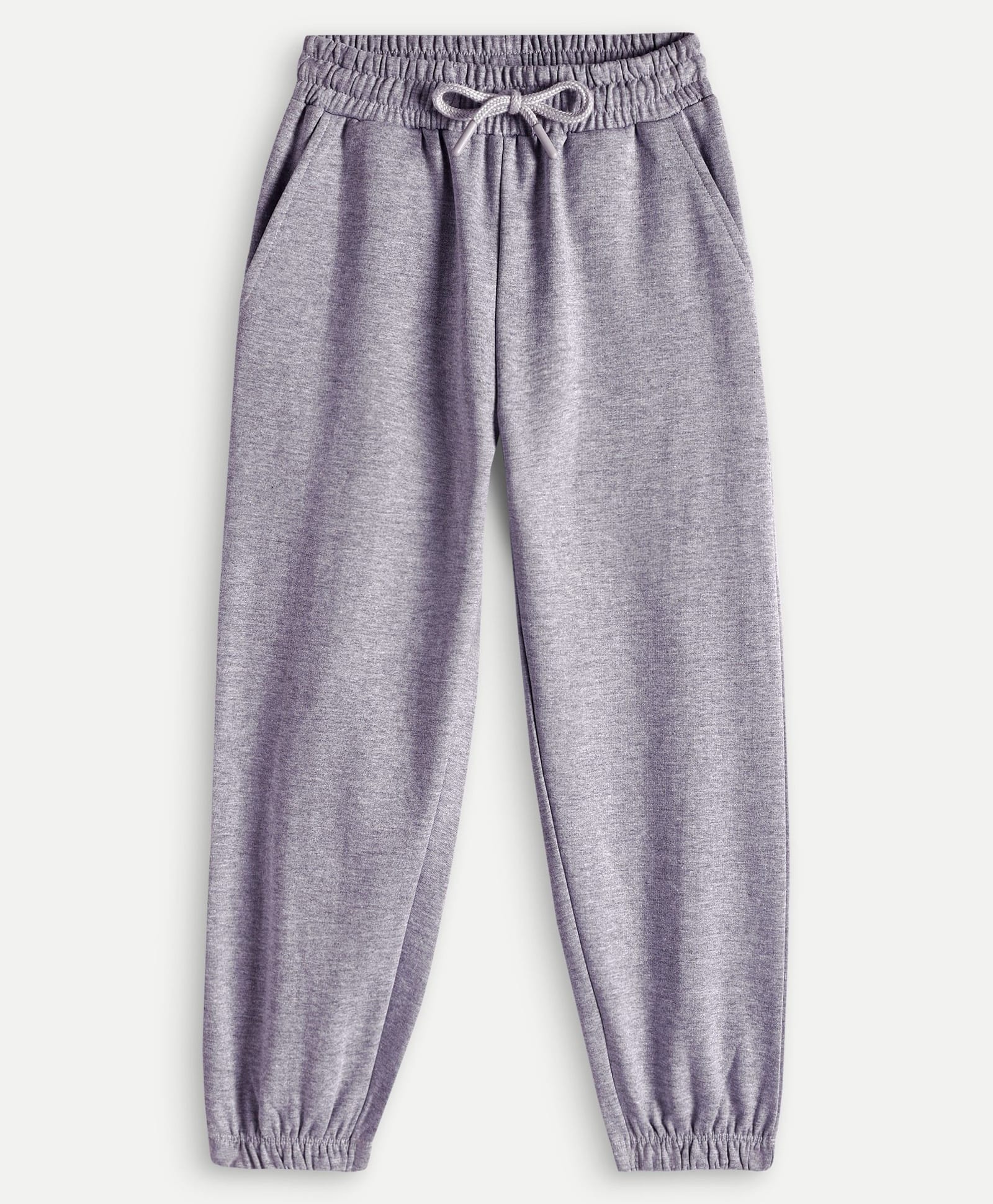 chuckleberrie Cotton Knit Solid Joggers - Grey-image-5