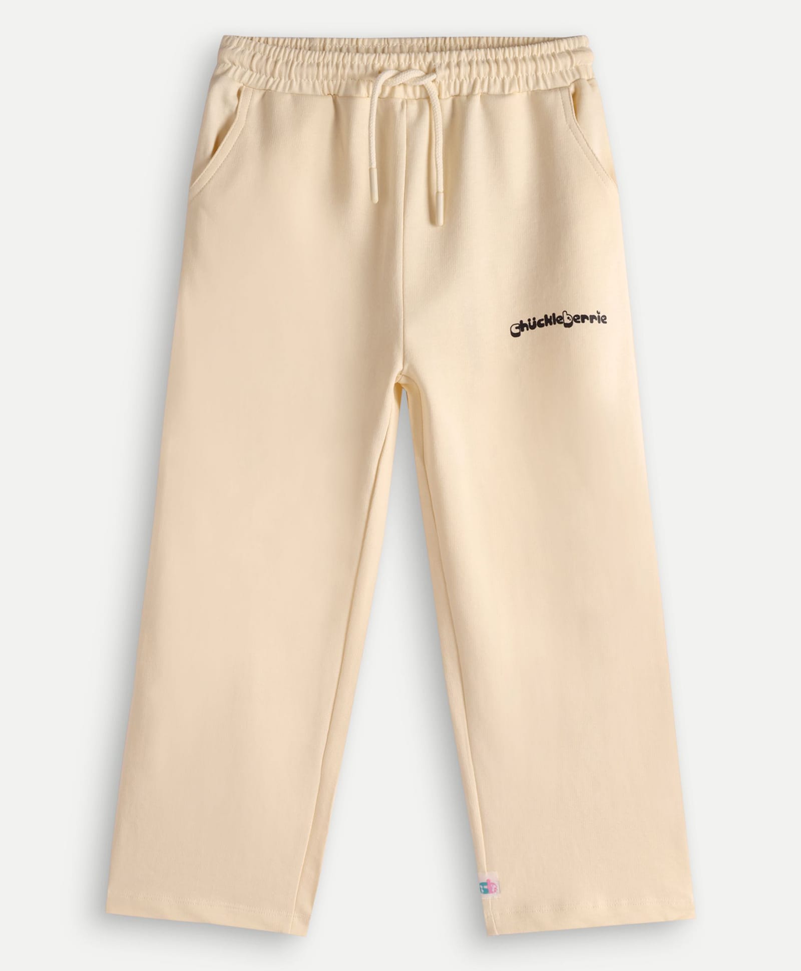 chuckleberrie Cotton Knit Solid Track Pants - Cream-image-10