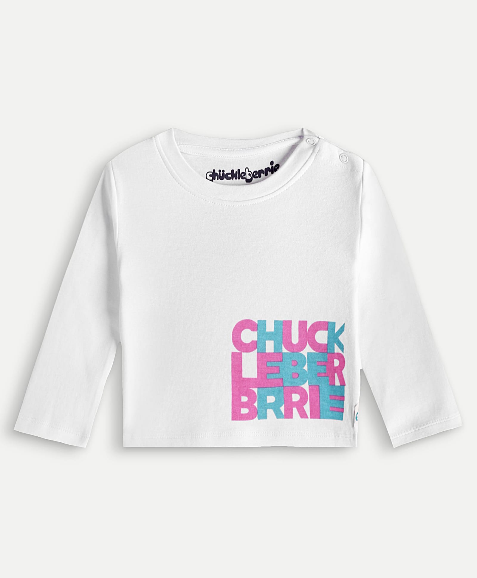 chuckleberrie Cotton Knit Full Sleeves Typography Printed Tee - White-image-41