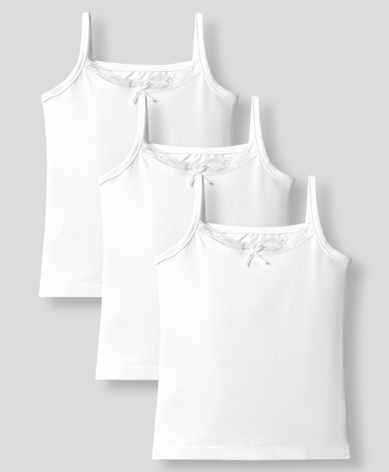 Bonfino Cotton Knit Sleeveless Solid Slips With Bow Applique Pack Of 3 - White-picture-14