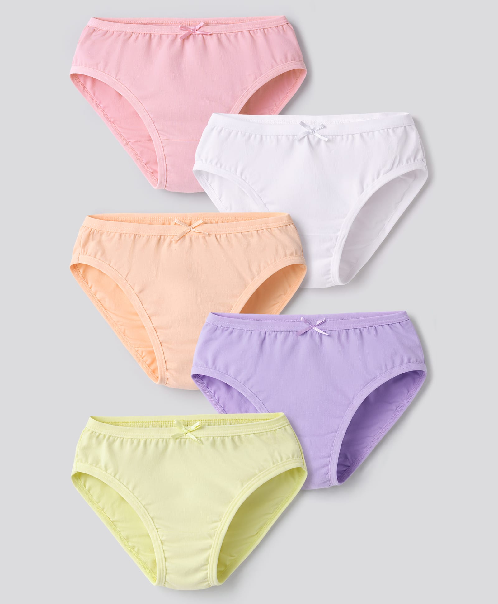 Bonfino Cotton Elastane Knit Solid Panties Pack of 5 - Multicolor-image-19