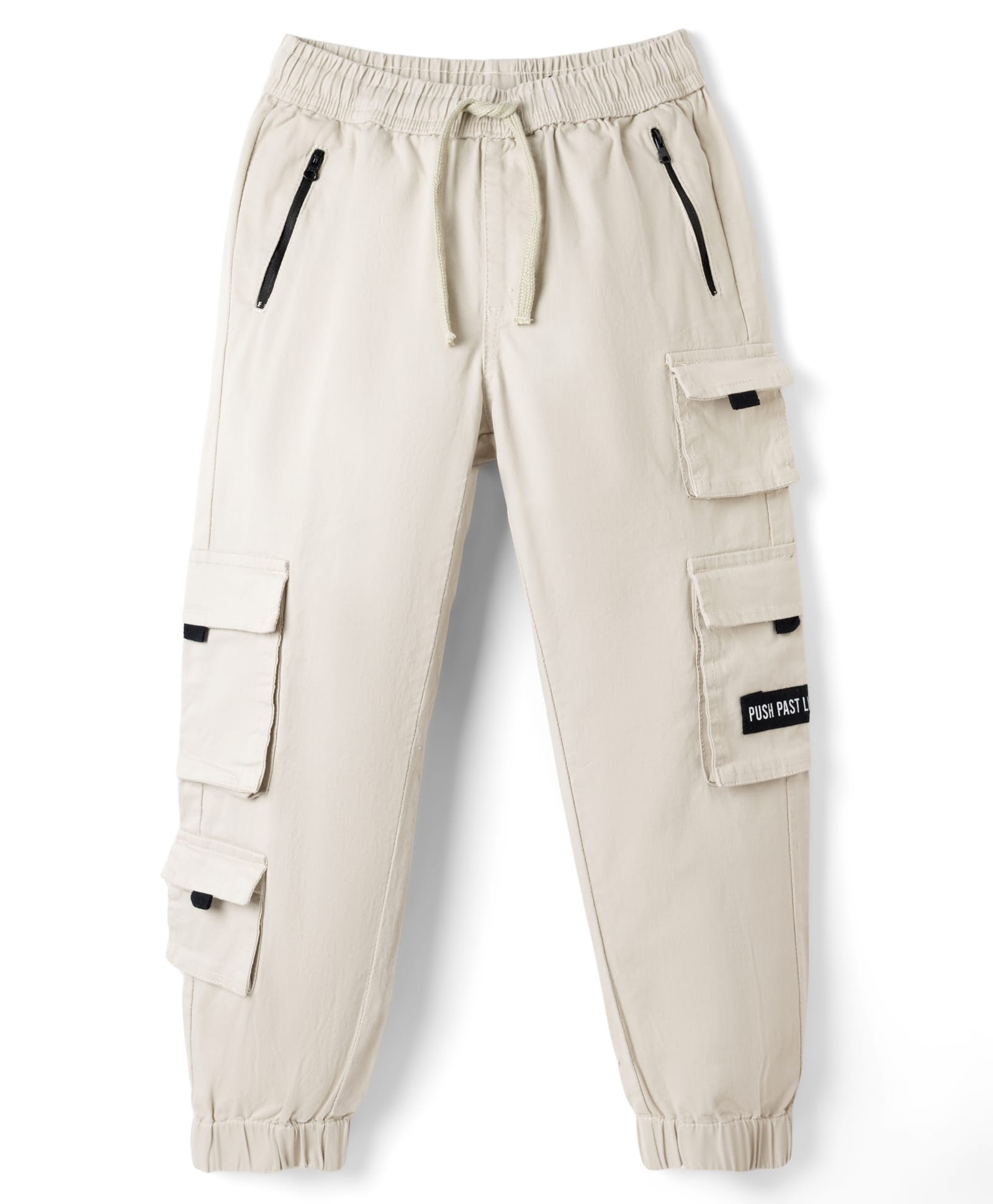 Primo Gino Cotton Woven Twill Lycra Full Length Joggers With Cargo Pockets- Light Grey-image-21