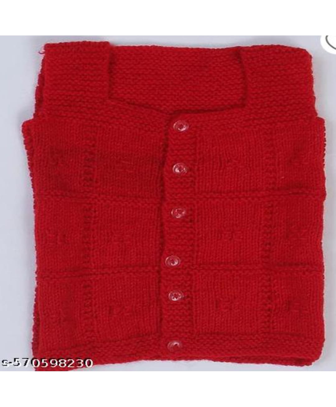 USHA ENTERPRISES Woollen Woven Sleeveless Checked Winter Crochet Top - Red-picture-25