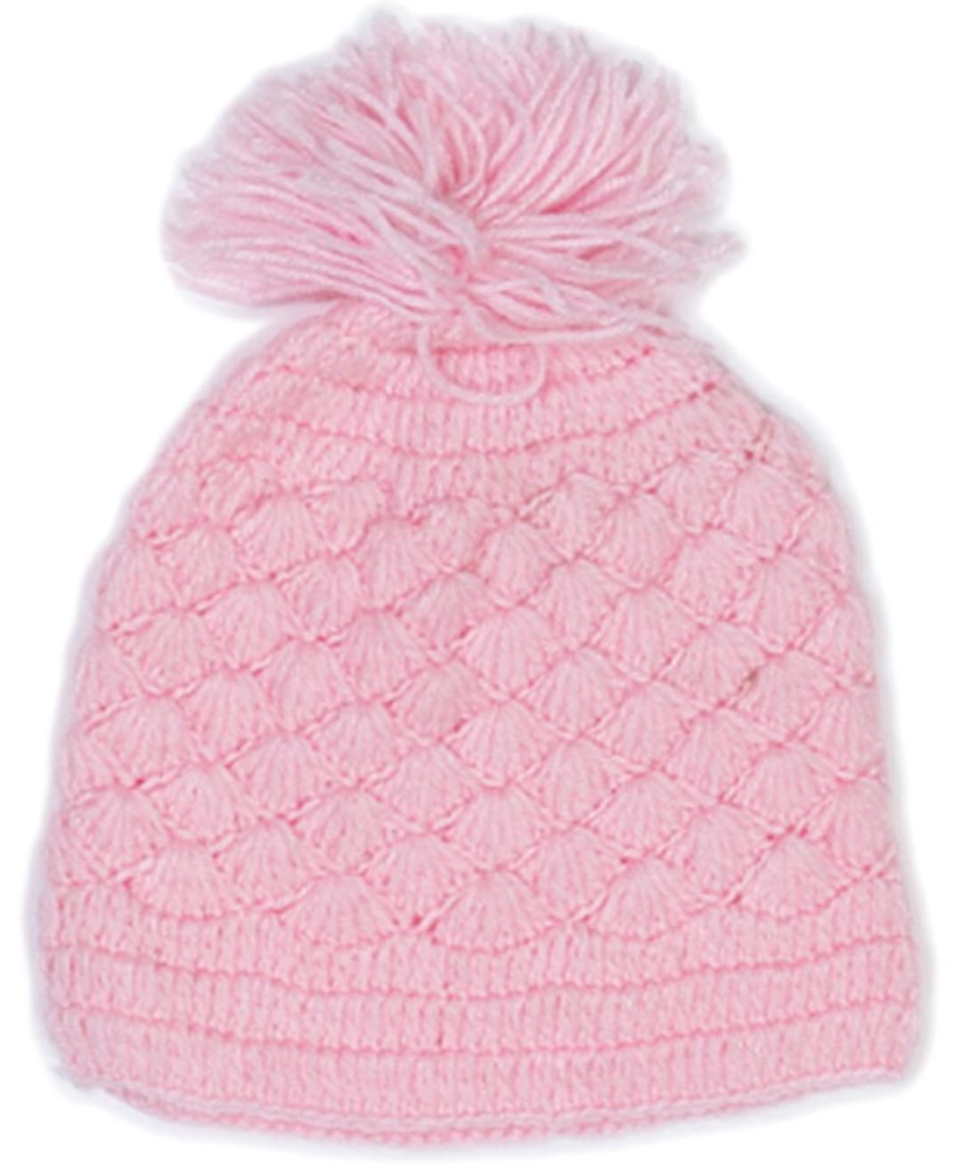 USHA ENTERPRISES Wool Woven Pom Pom Detailed Beanie Cap - Baby Pink - Circumference 34-38 Cms-image-48