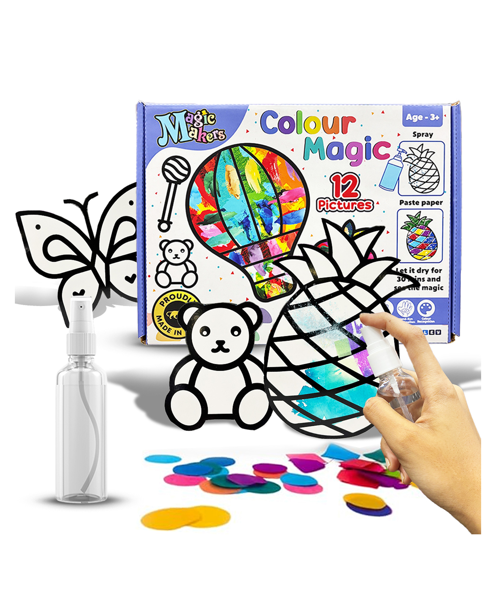 wembley toys colour transfer art set mess free painting colour set diy art & craft - multicolor