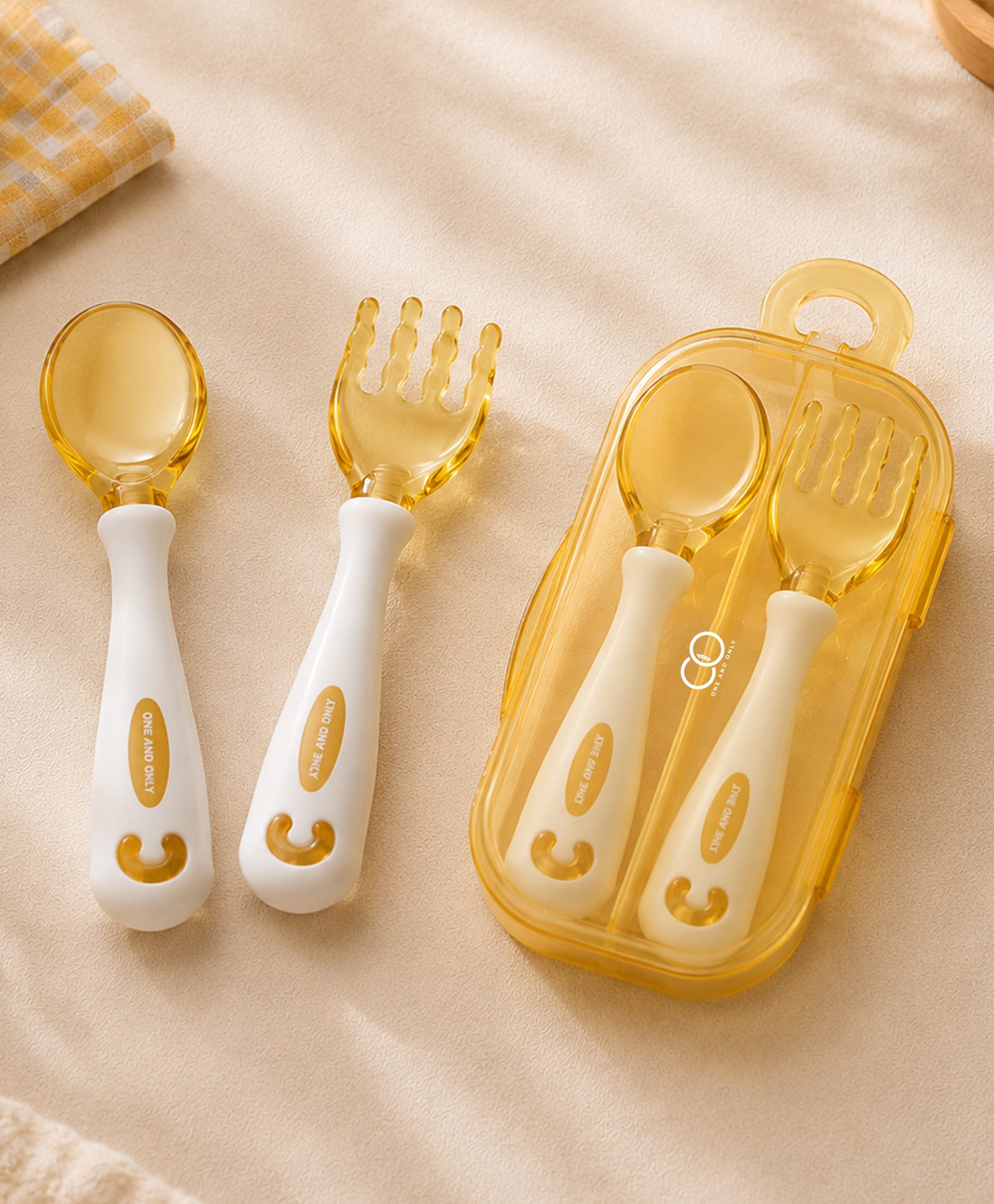 ONE AND ONLY Bendable Baby Spoon and Fork Set with Travel Case-picture-28