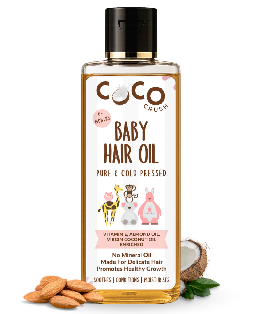 Coco Crush Cold-Pressed Baby Hair Oil | Nourishing Almond, Coconut, Castor Oils with Vitamin E | Supports Soft, Healthy Hair Growth - 50 ml-image-33