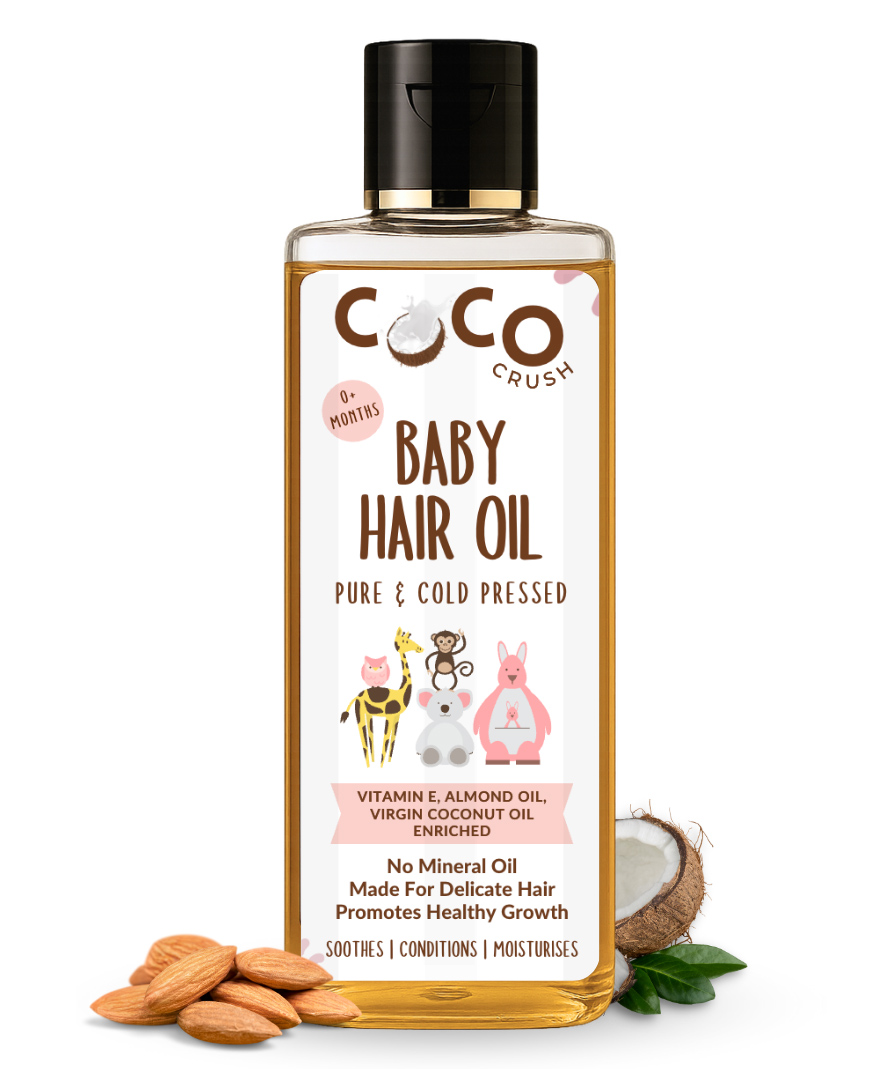 Coco Crush Cold-Pressed Baby Hair Oil | Nourishing Almond, Coconut, Castor Oils with Vitamin E | Supports Soft, Healthy Hair Growth - 200 ml-image-34