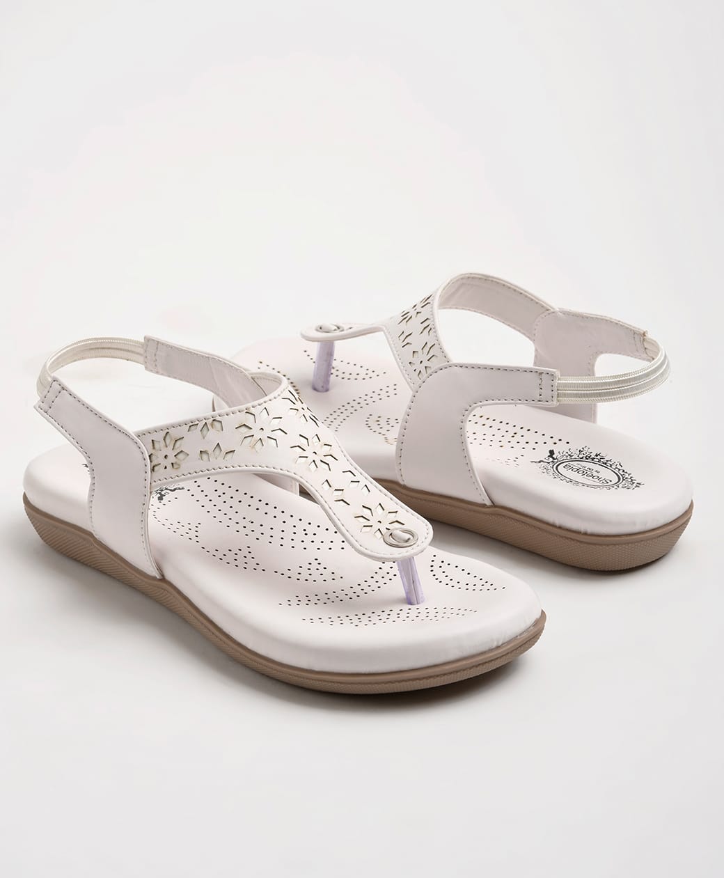 Shoetopia Cut Out Designed Slingback Sandals - White-picture-15