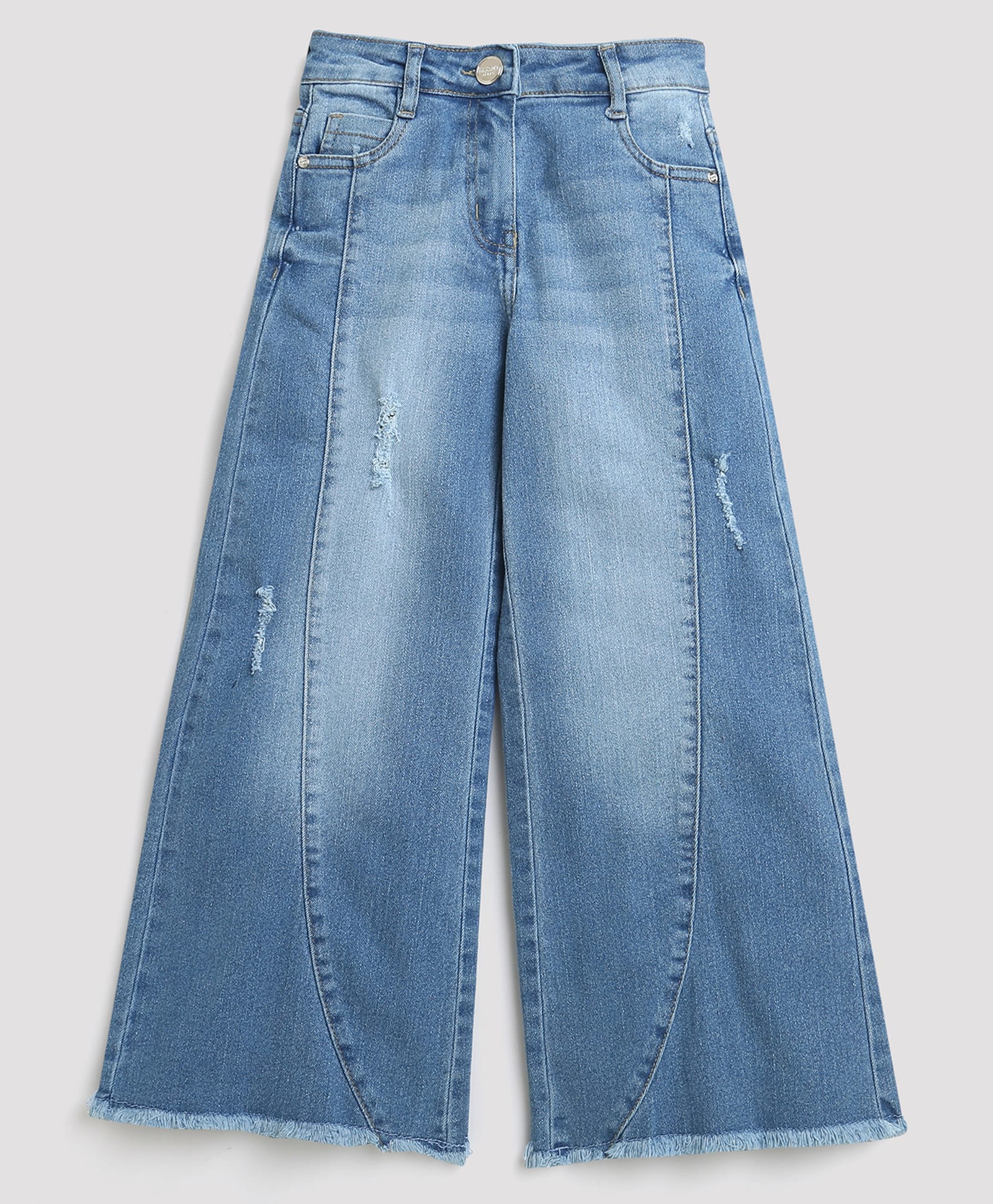 Tiny Girl Denim Woven Mild Washed Wide Leg Jeans - Blue-picture-27