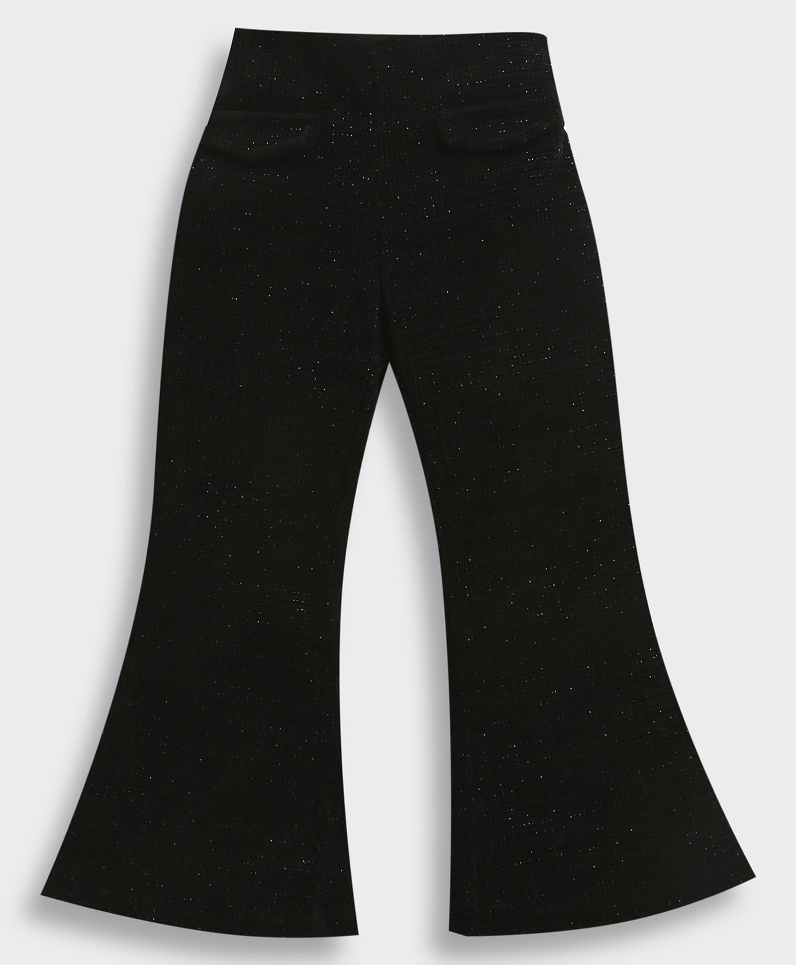 Tiny Girl Woven Shimmered Bell Bottom Pants - Black-picture-13