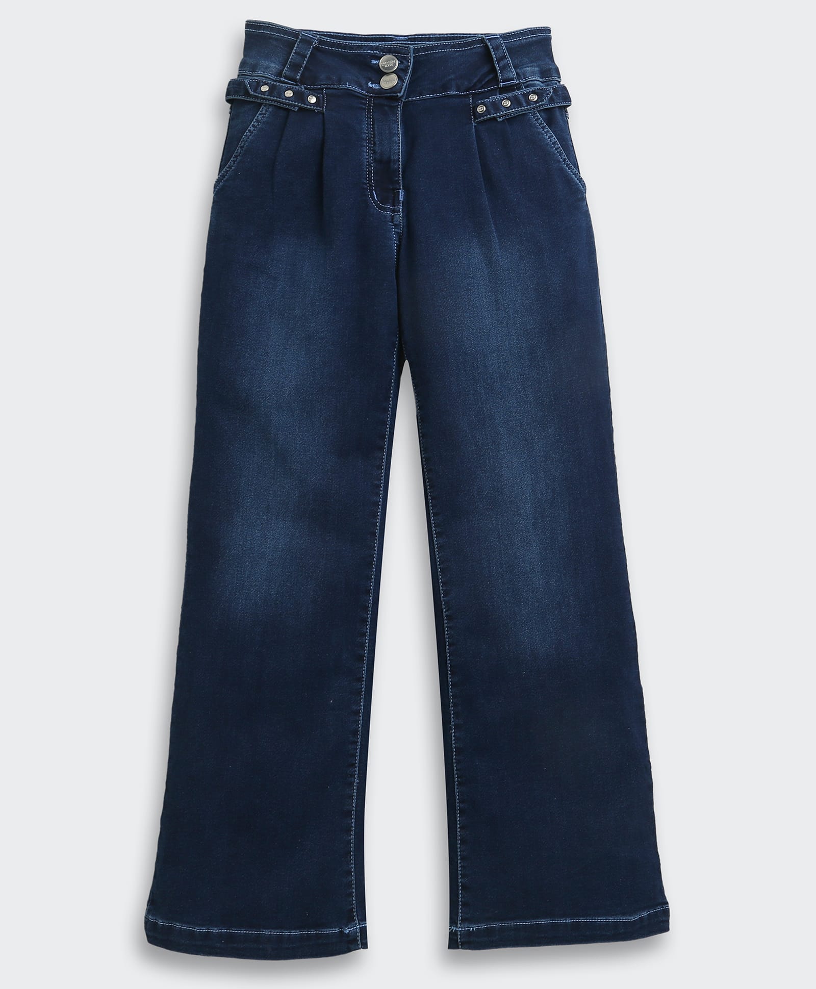 Tiny Girl Cotton Woven Mild Washed Jeans - Dark Blue-picture-10