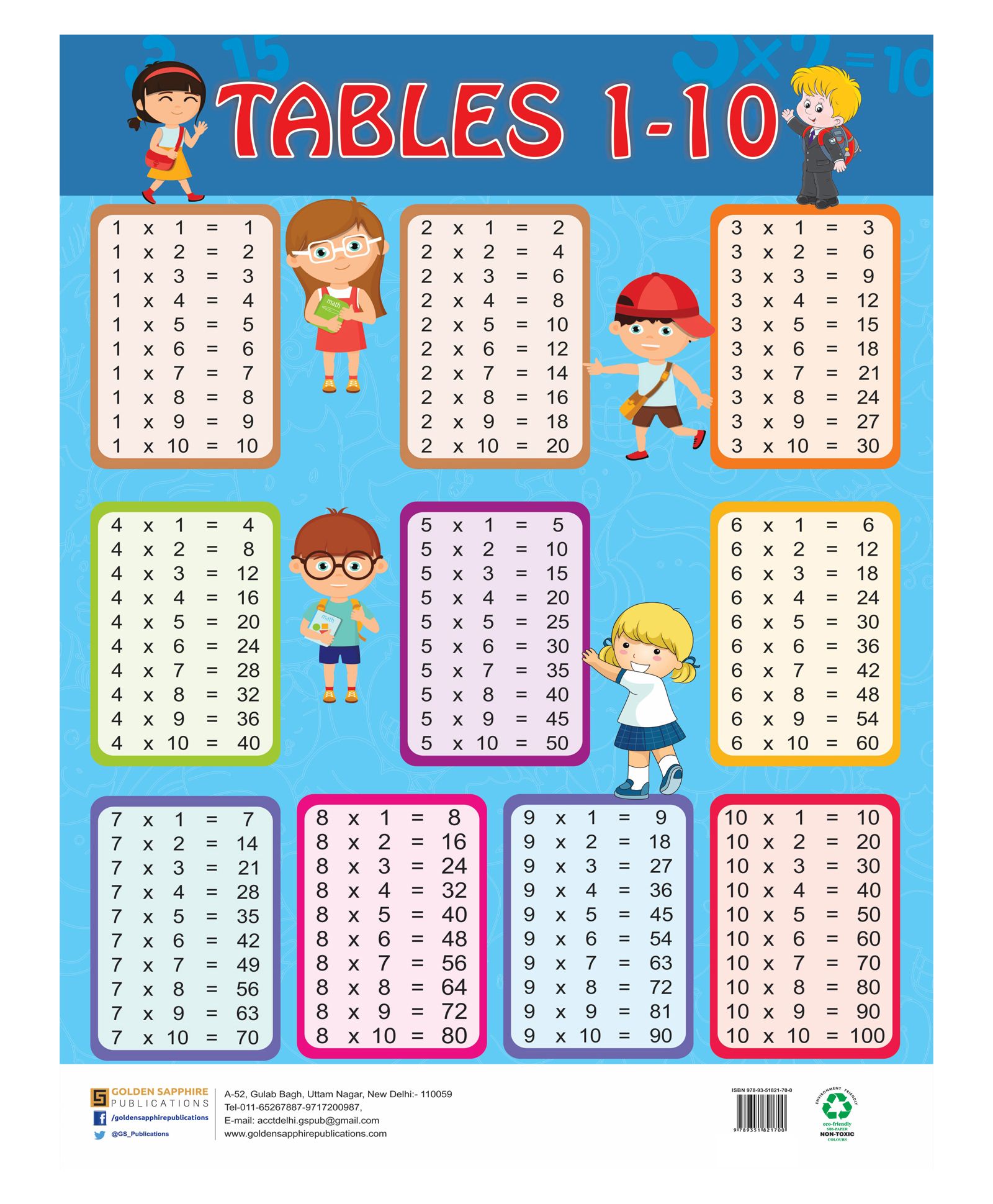 Multiplication Tables Chart 1 To 10 English Online In India Buy At Best Price From Firstcry Com 2187854