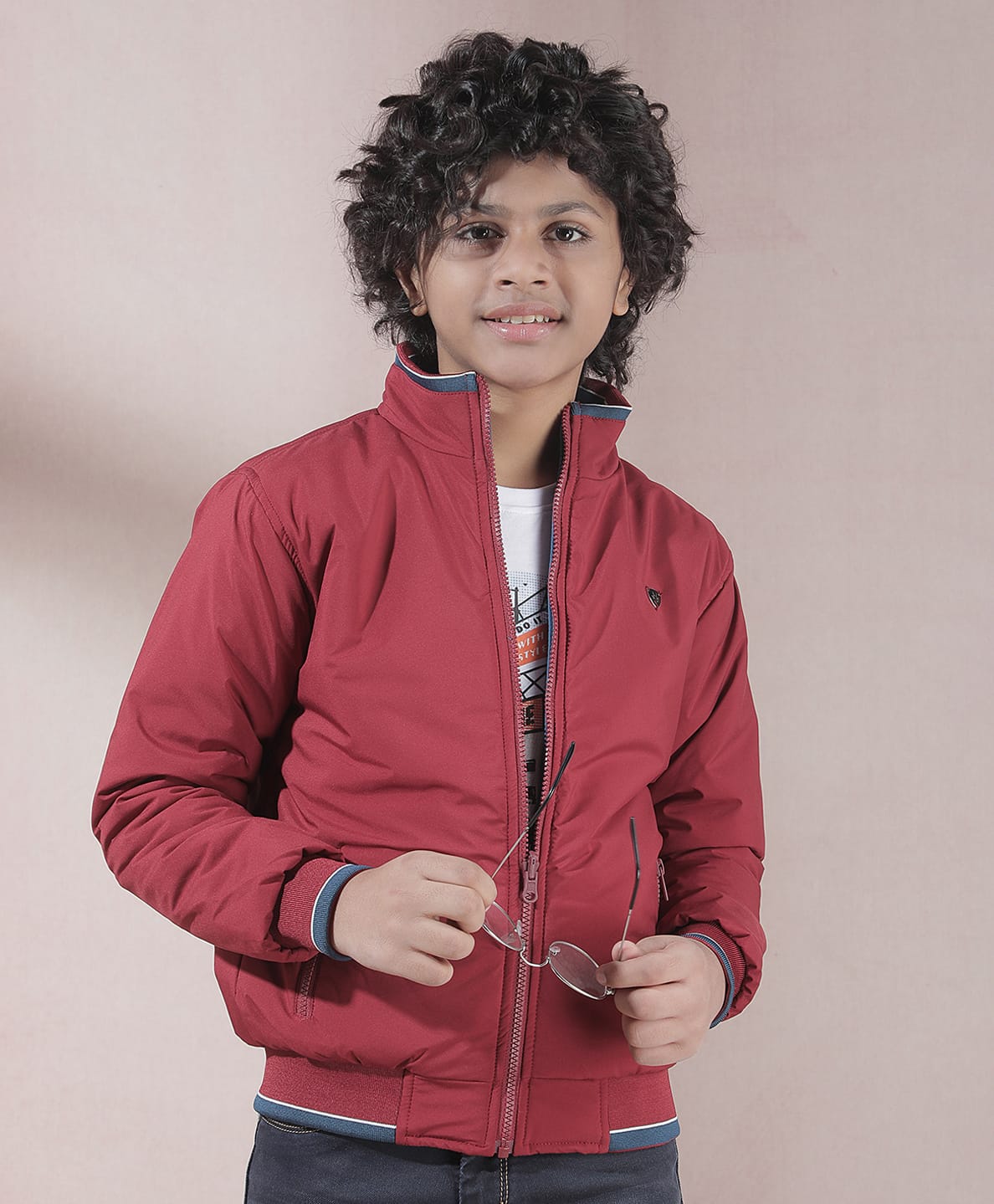 CRIMSOUNE CLUB Woven Full Sleeves Solid Light Winter Jacket - Red-picture-24