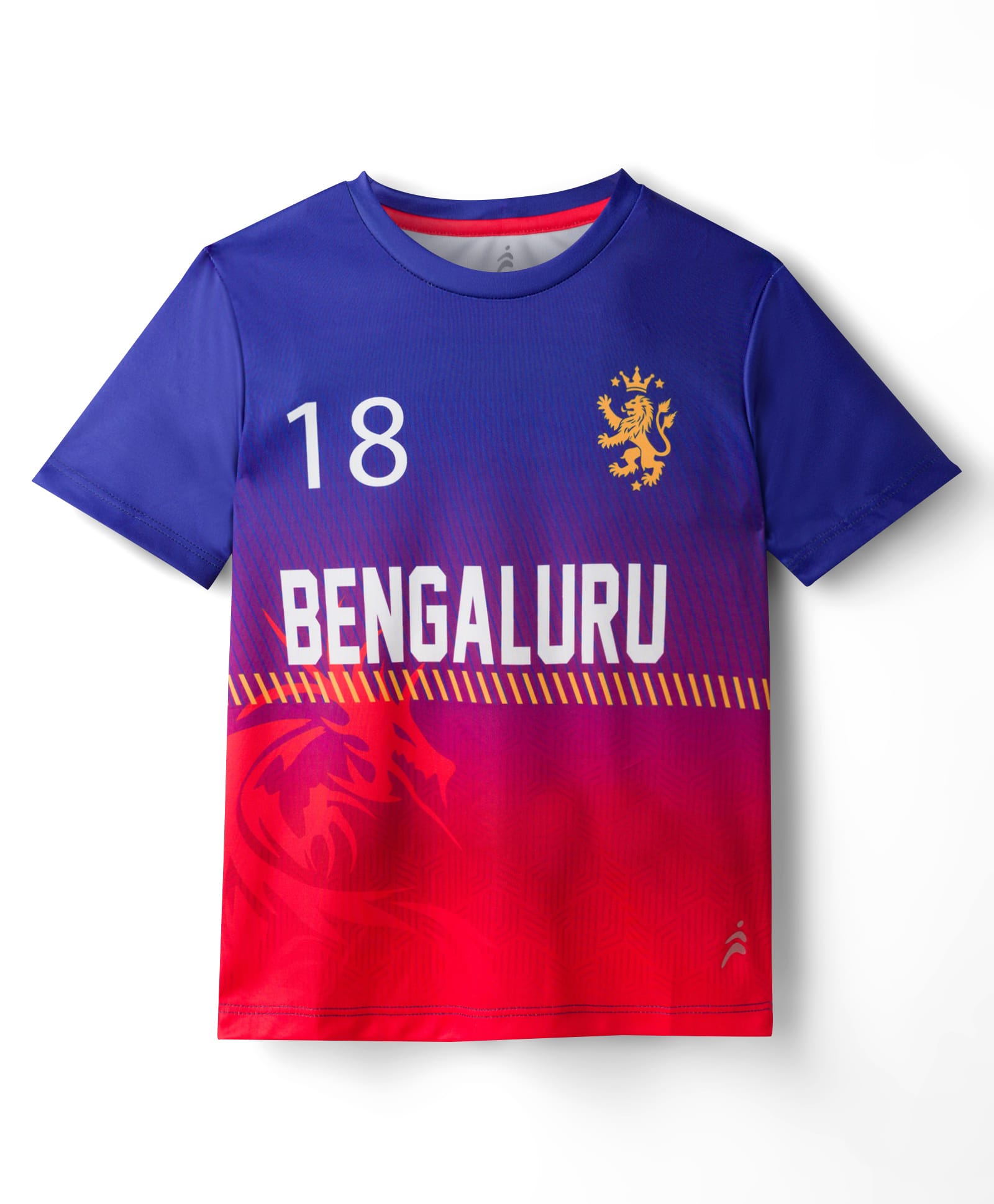 Pine Active Knit Half Sleeves Bengaluru IPL Jersey T-Shirt - Multicolour