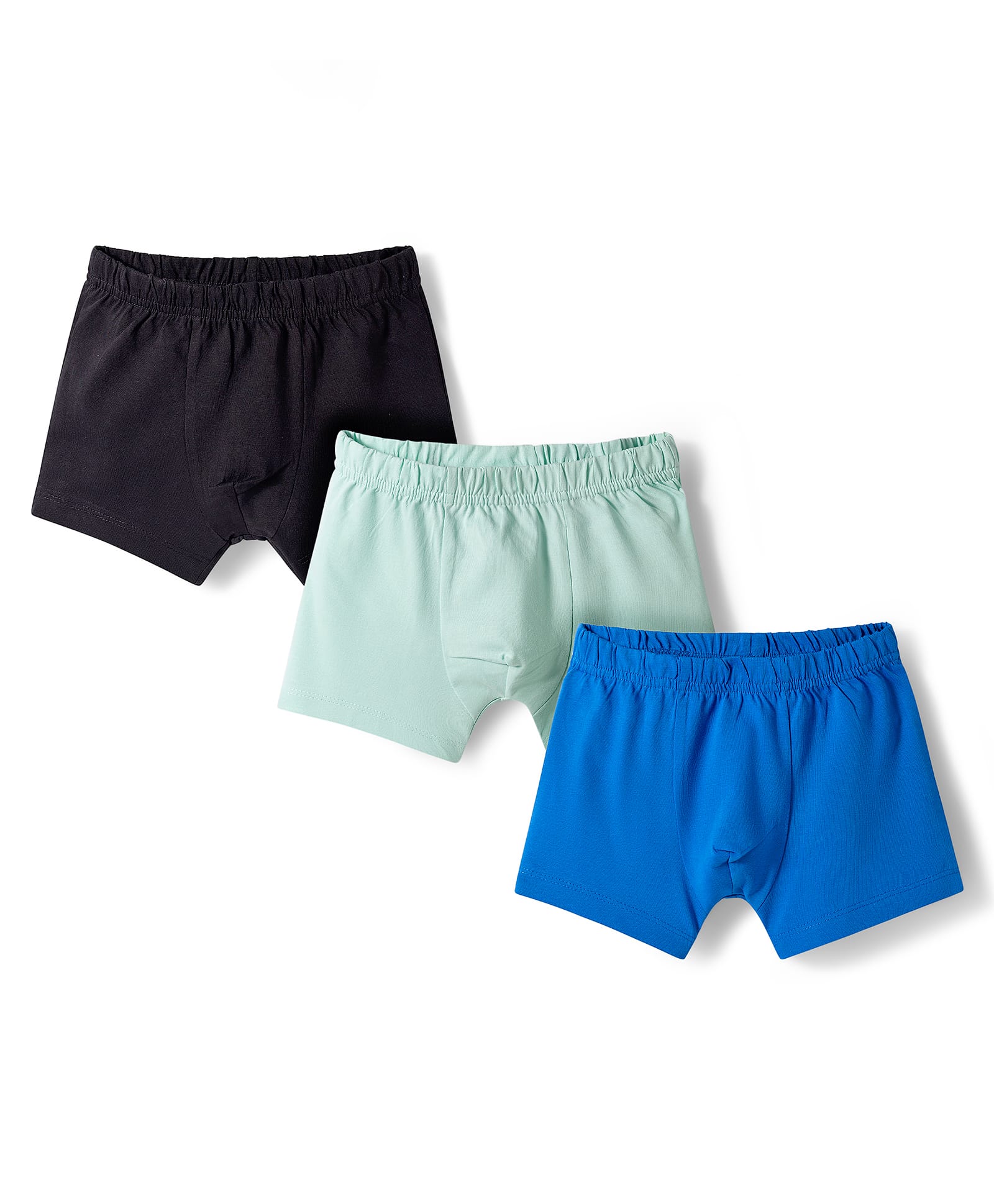 Kookie Kids India Cotton Knit Solid Coloured Trunks Pack of 3 - Multicolour-image-30