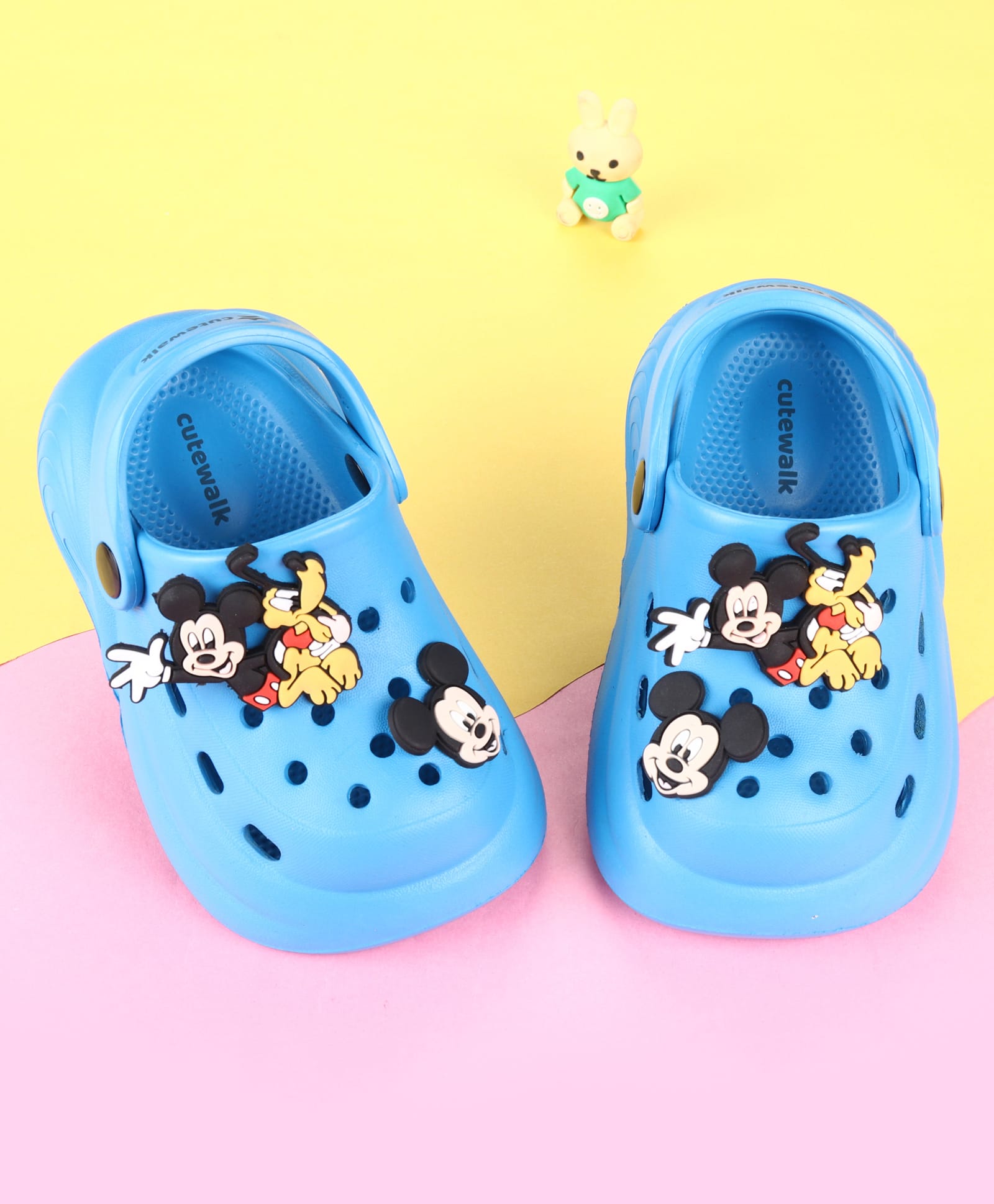 Cute Walk by Babyhug Disney Clogs with Mickey Mouse Applique - Blue-picture-13