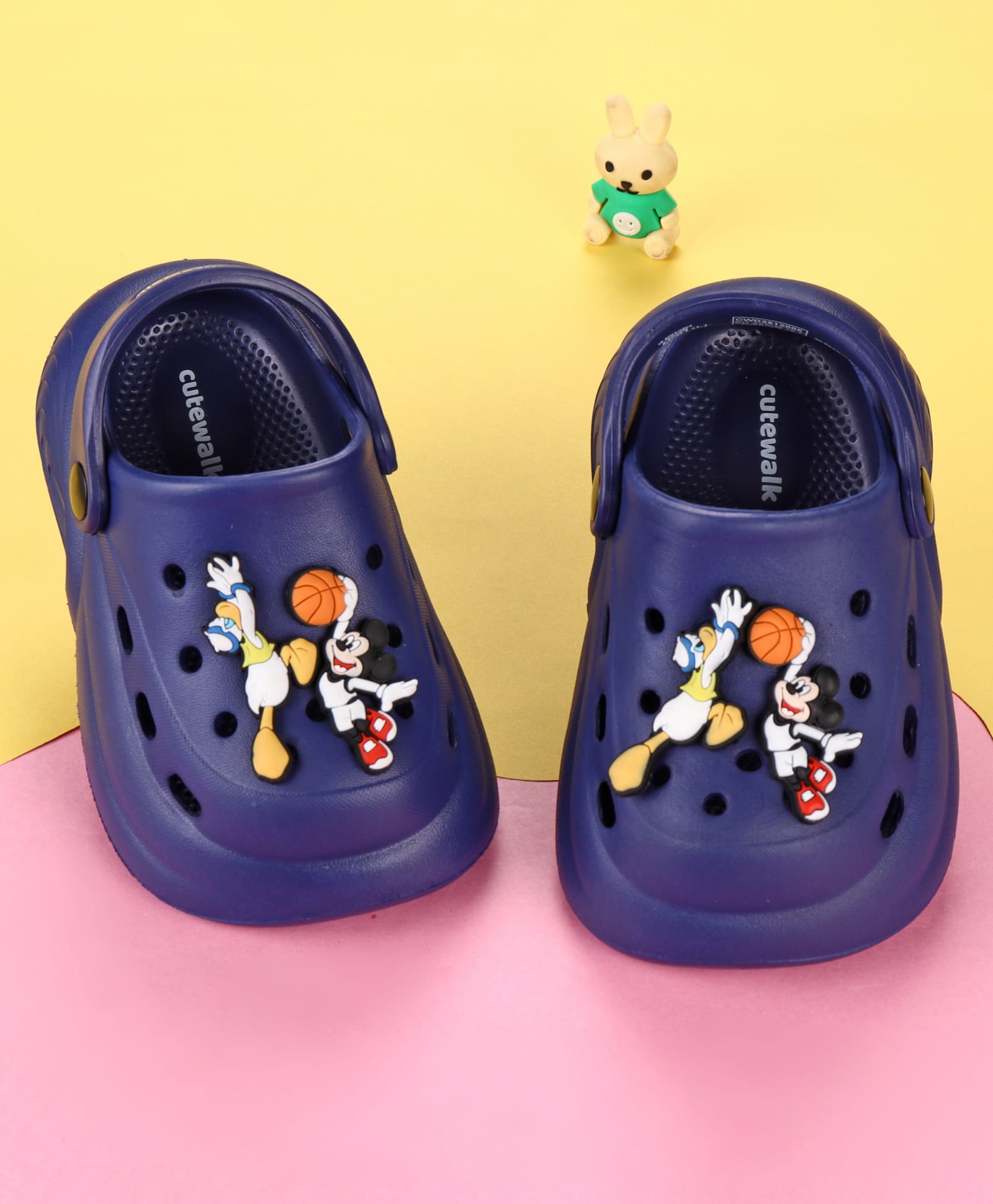 Cute Walk by Babyhug Disney Back Strap Clogs With Micky Mouse Applique - Navy Blue-picture-27