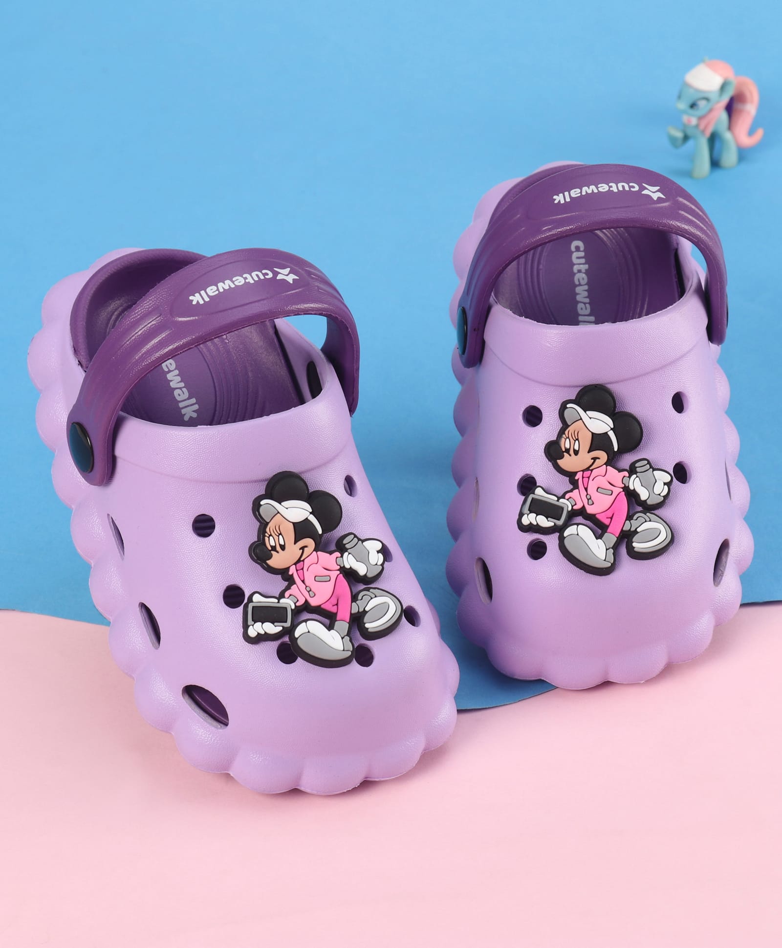 Cute Walk by Babyhug Disney Clogs with Minnie Mouse Applique - Purple-picture-16