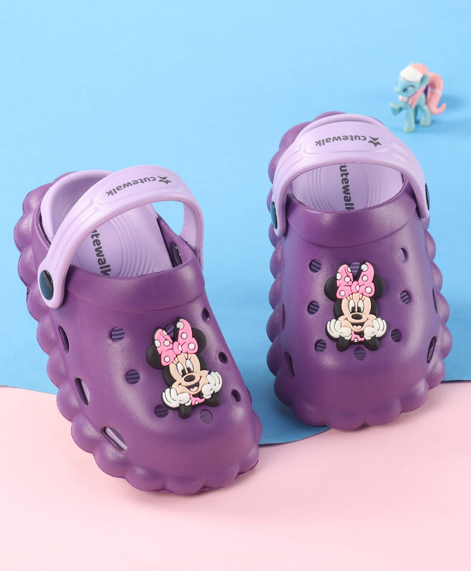 Cute Walk by Babyhug Disney Clogs with Minnie Mouse Applique - Purple-picture-12