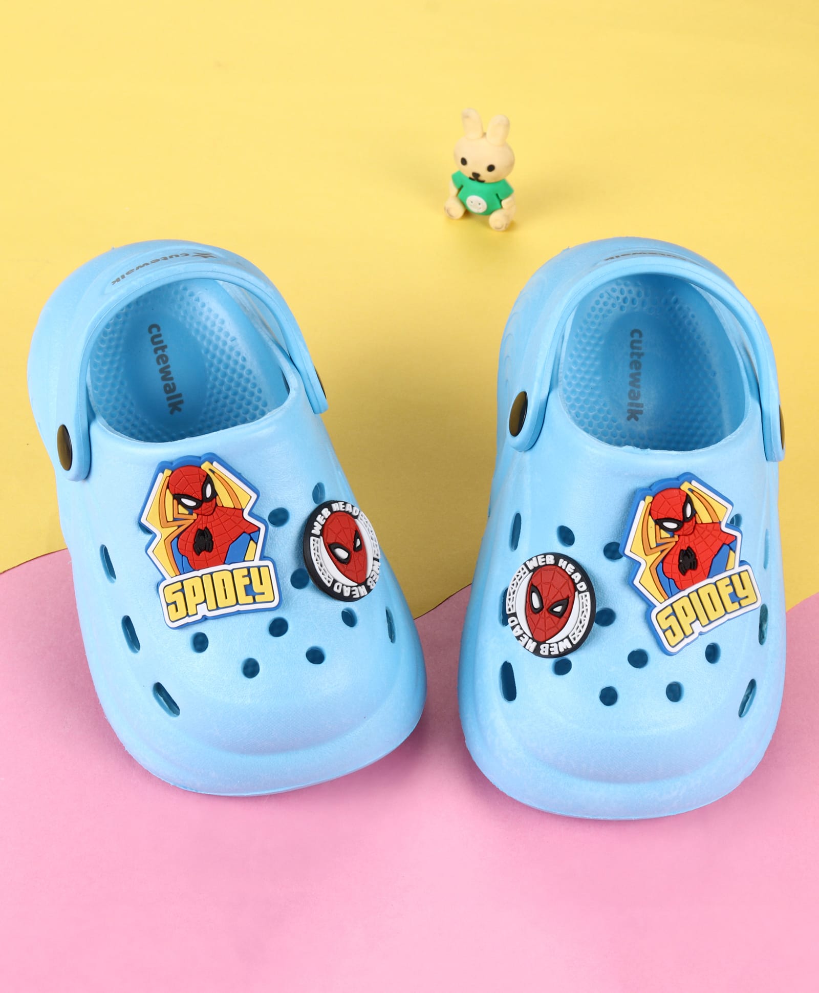 Cute Walk by Babyhug Marvel Clogs with Spider-Man Applique - Blue-picture-15