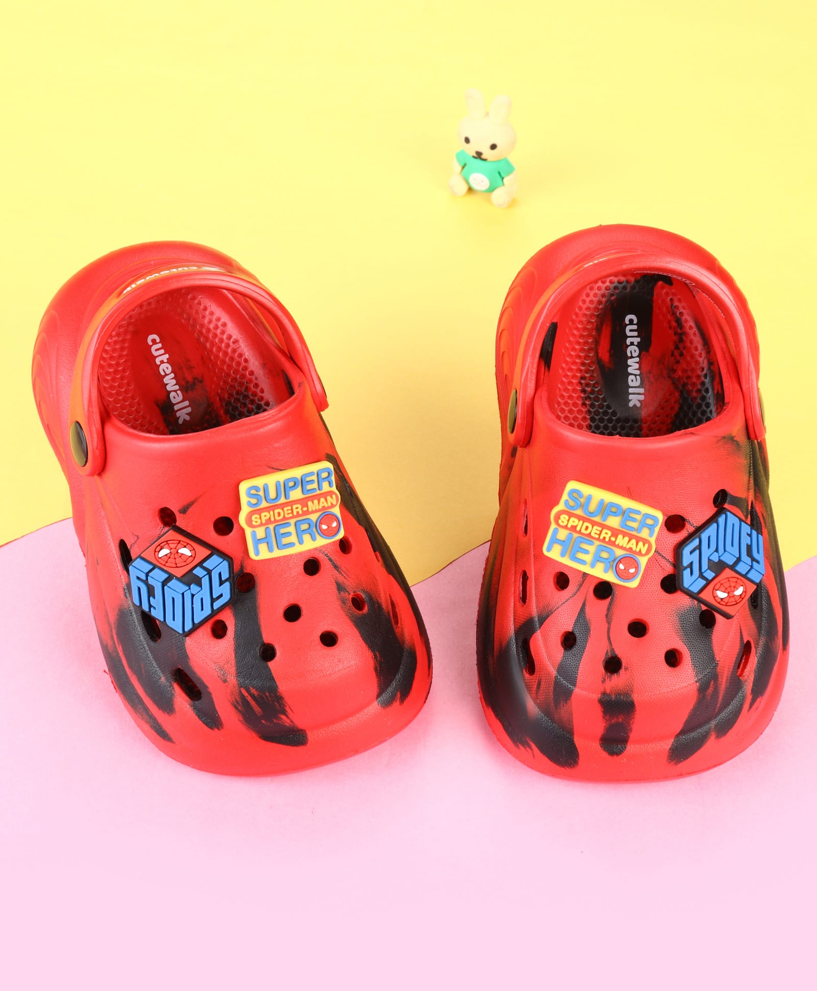 Cute Walk by Babyhug Marvel Clogs with Spider-Man Applique - Red-picture-20