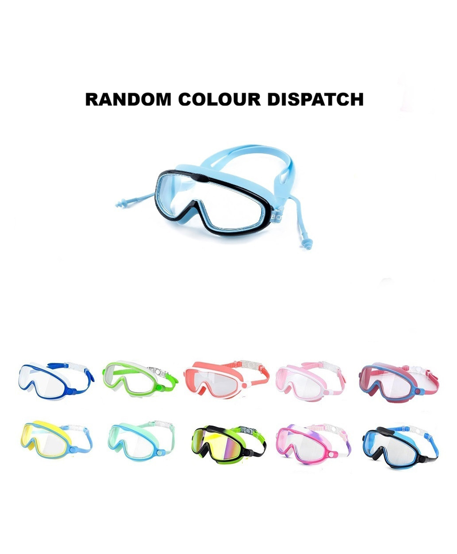 Azhari Swimming Goggles View Wide Swimming Glasses Comfort Anti-Fog Leak Proof UV Resist Silicone Glasses for Kid - Multicolor-picture-26