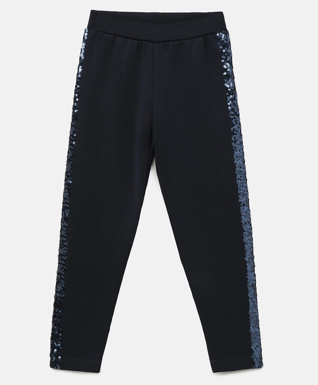 BYB Premium Knit Sequins Embellished Leggings - Navy Blue-image-11