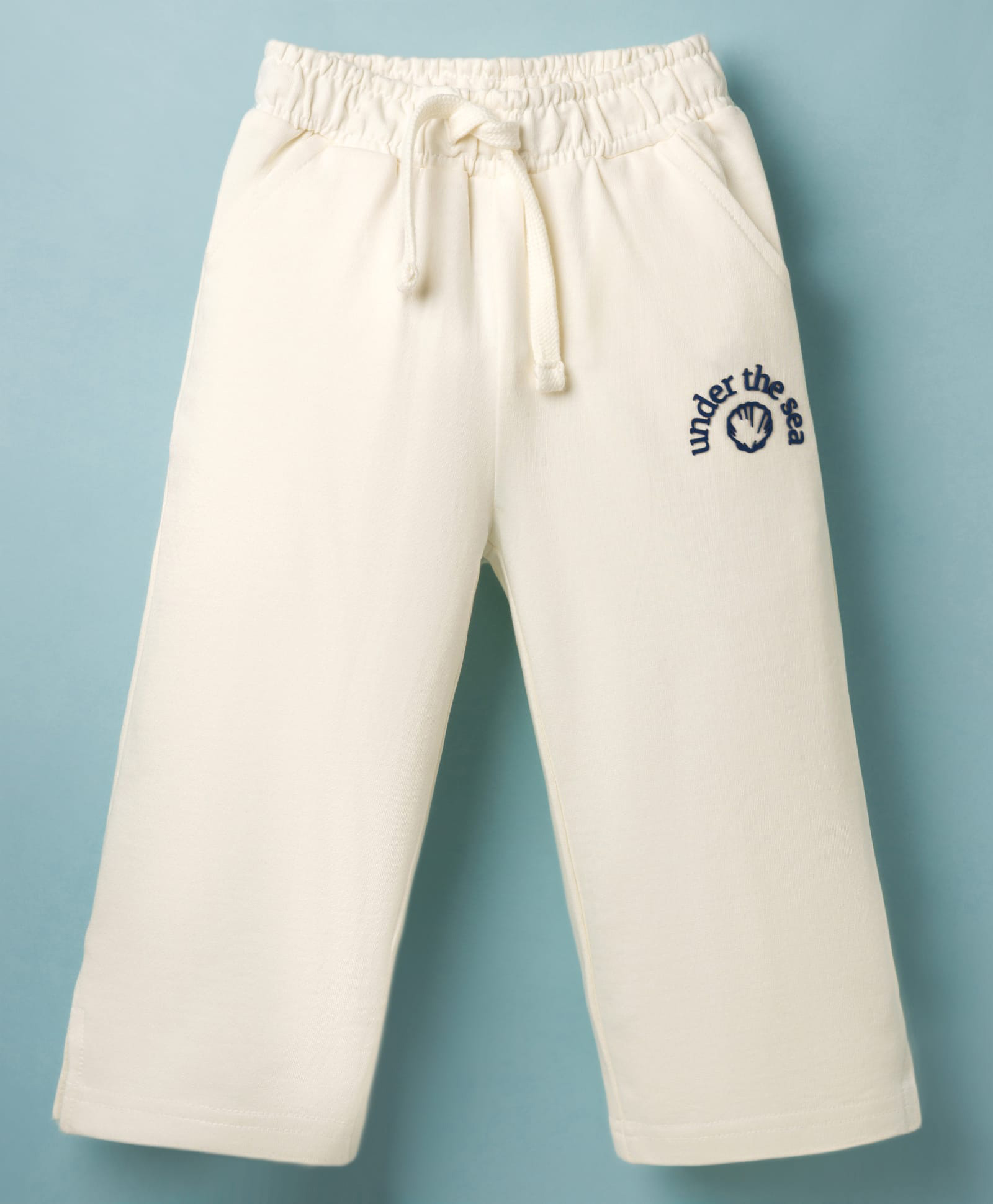 kookie kids india Kookie Kids Looper Knit Full Length Lounge Pant With Anchor Print - Off White-picture-21
