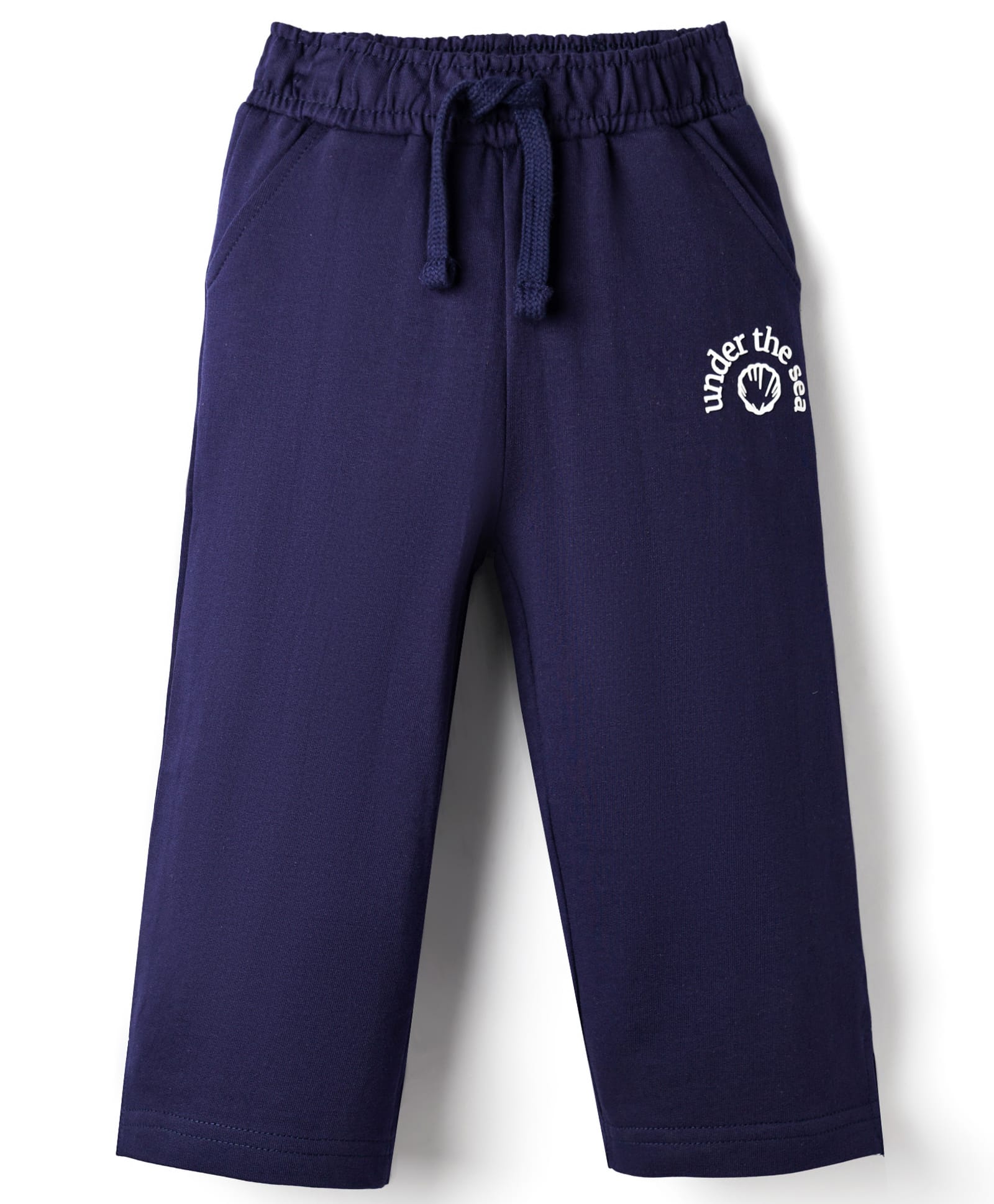 kookie kids india Kookie Kids Looper Knit Full Length Lounge Pant With Under The Sea Patch - Navy Blue-picture-13